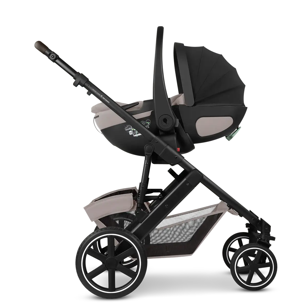Flache Liegeposition auch auf dem Kinderwagen