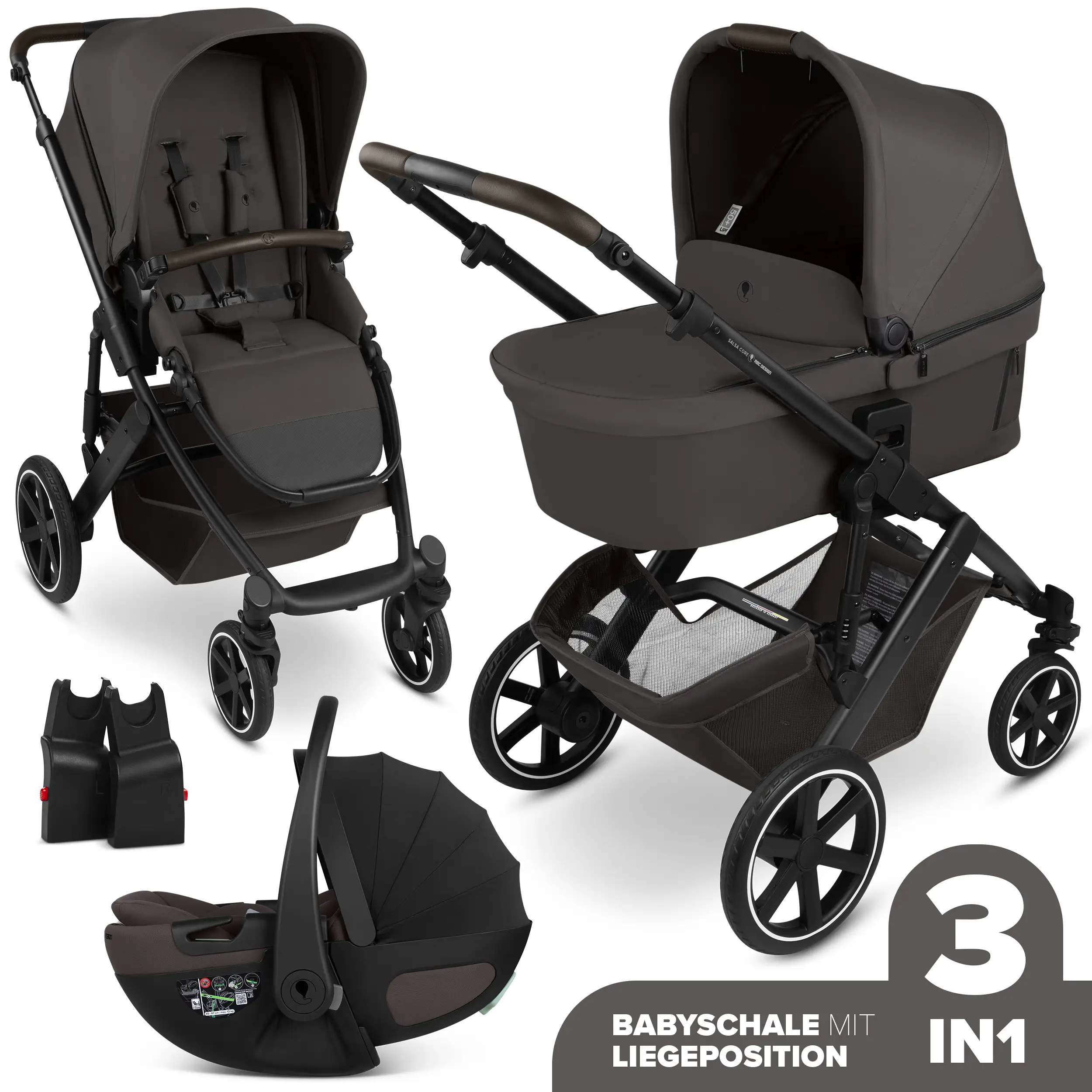 Set passeggino 3in1 Salsa Core incl. ovetto Calla con funzione reclinabile - Falcon