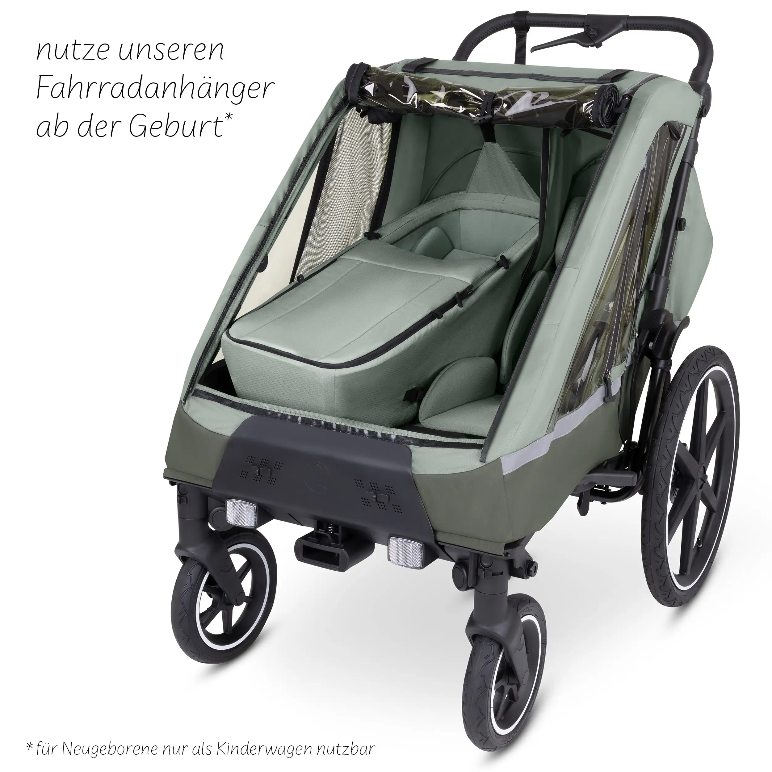 Neugeboreneneinsatz für Fahrradanhänger Tour - Olive