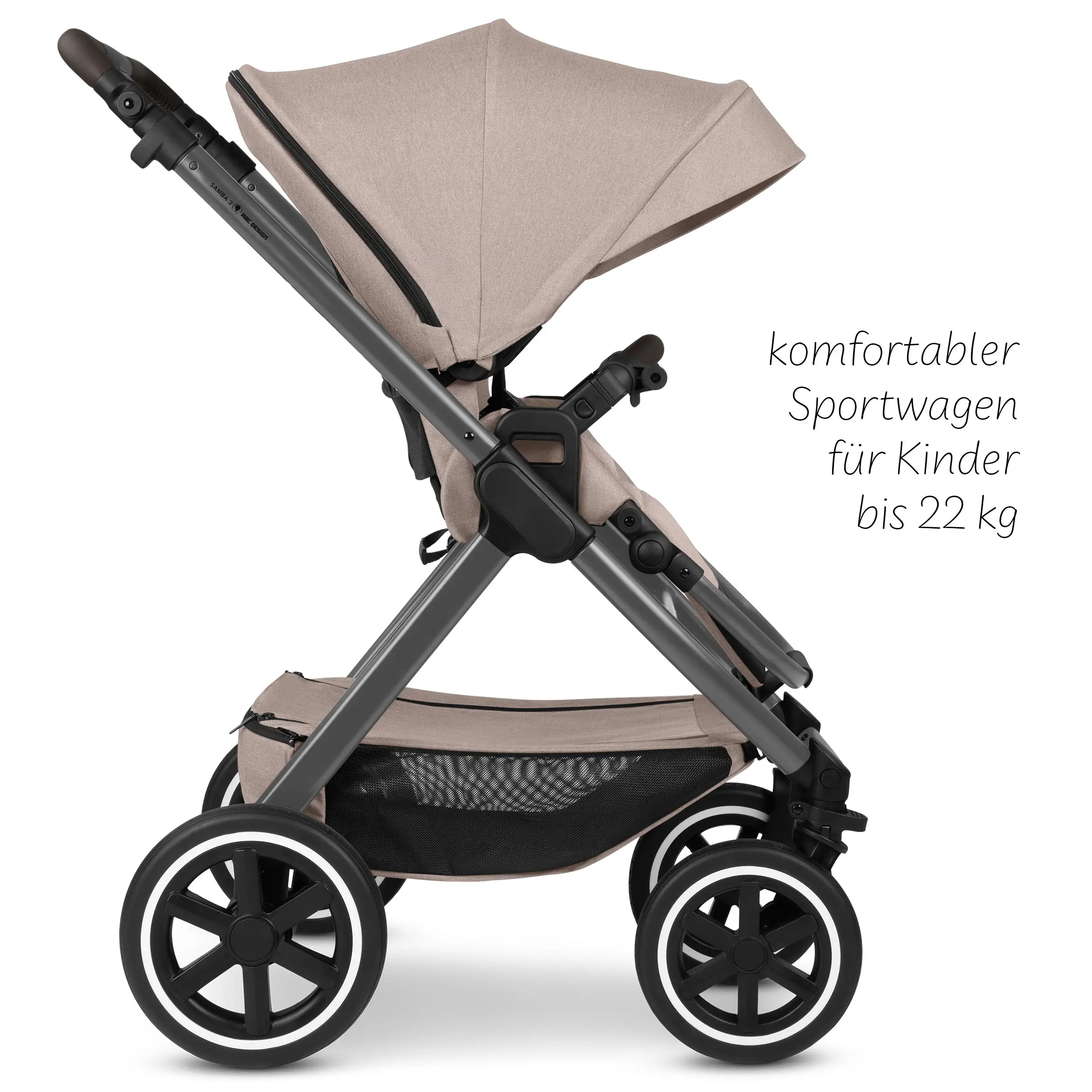 3in1-Kinderwagen-Set Samba 2 inkl. Babyschale Calla mit Liegefunktion - Camel