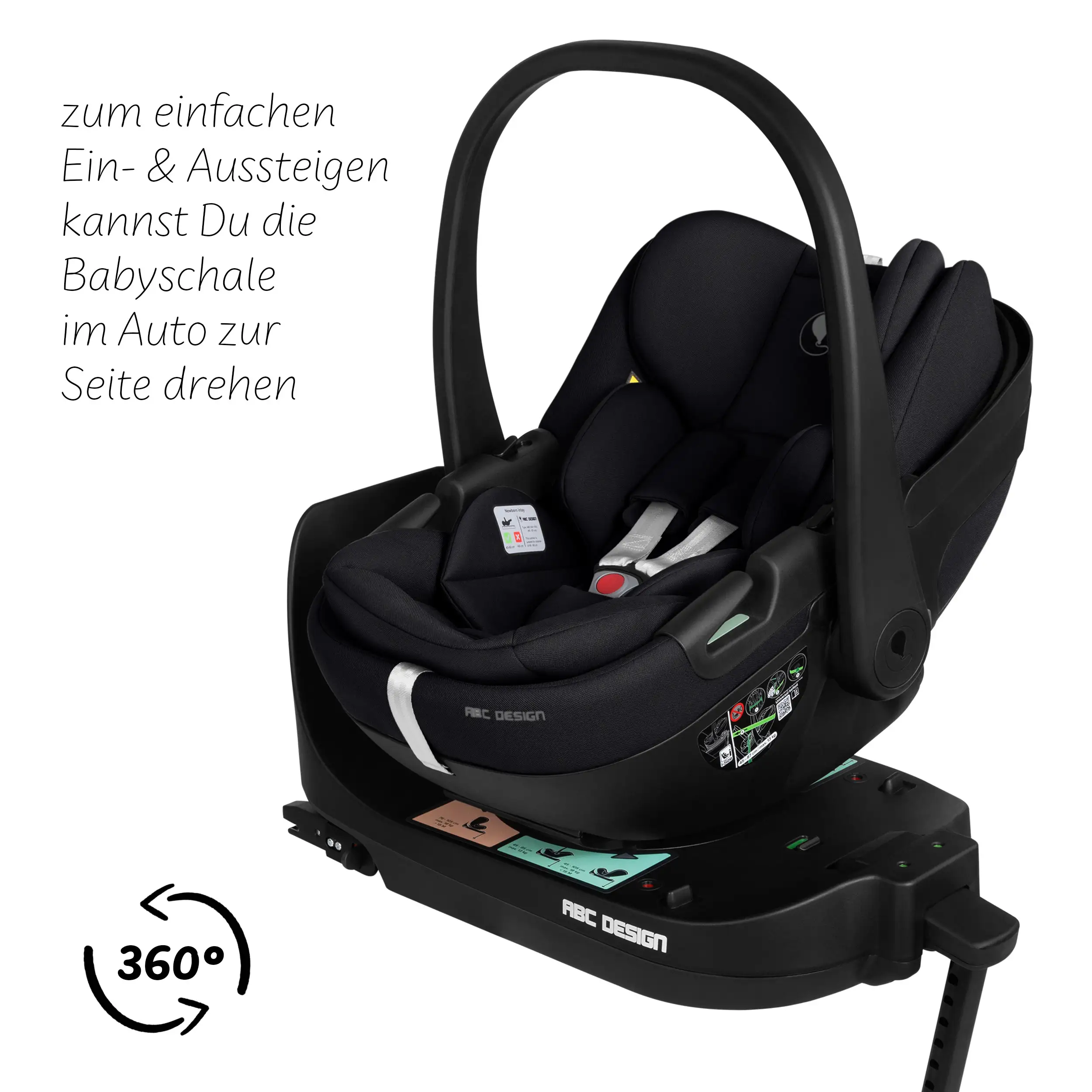 Ensemble poussette 4en1 Salsa Core avec coque auto inclinable Calla et base ISOFIX Root - Ink