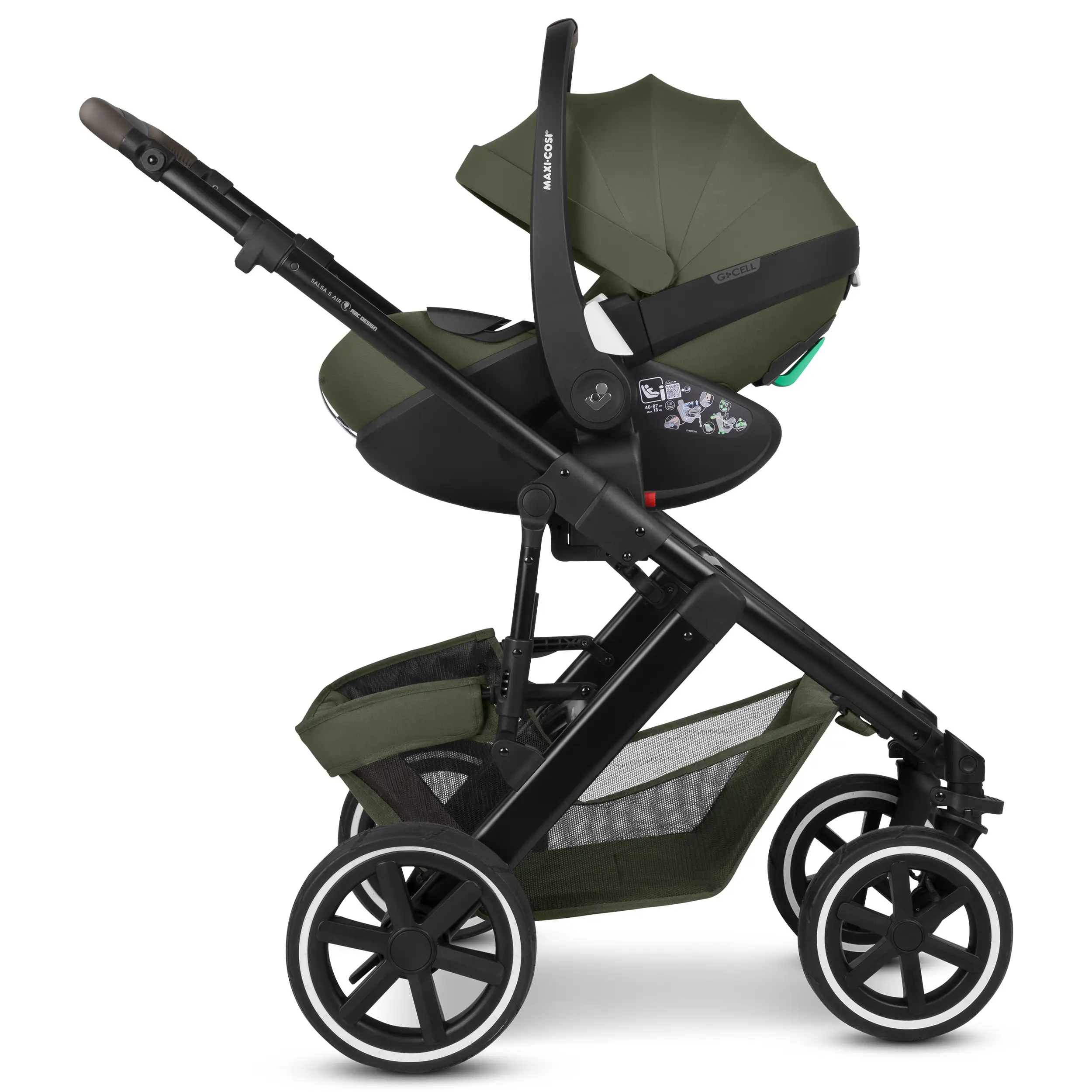 3in1 Kinderwagen-Set City Life inkl. Babyschale Maxi Cosi Pebble 360 Pro 2 - Avocado