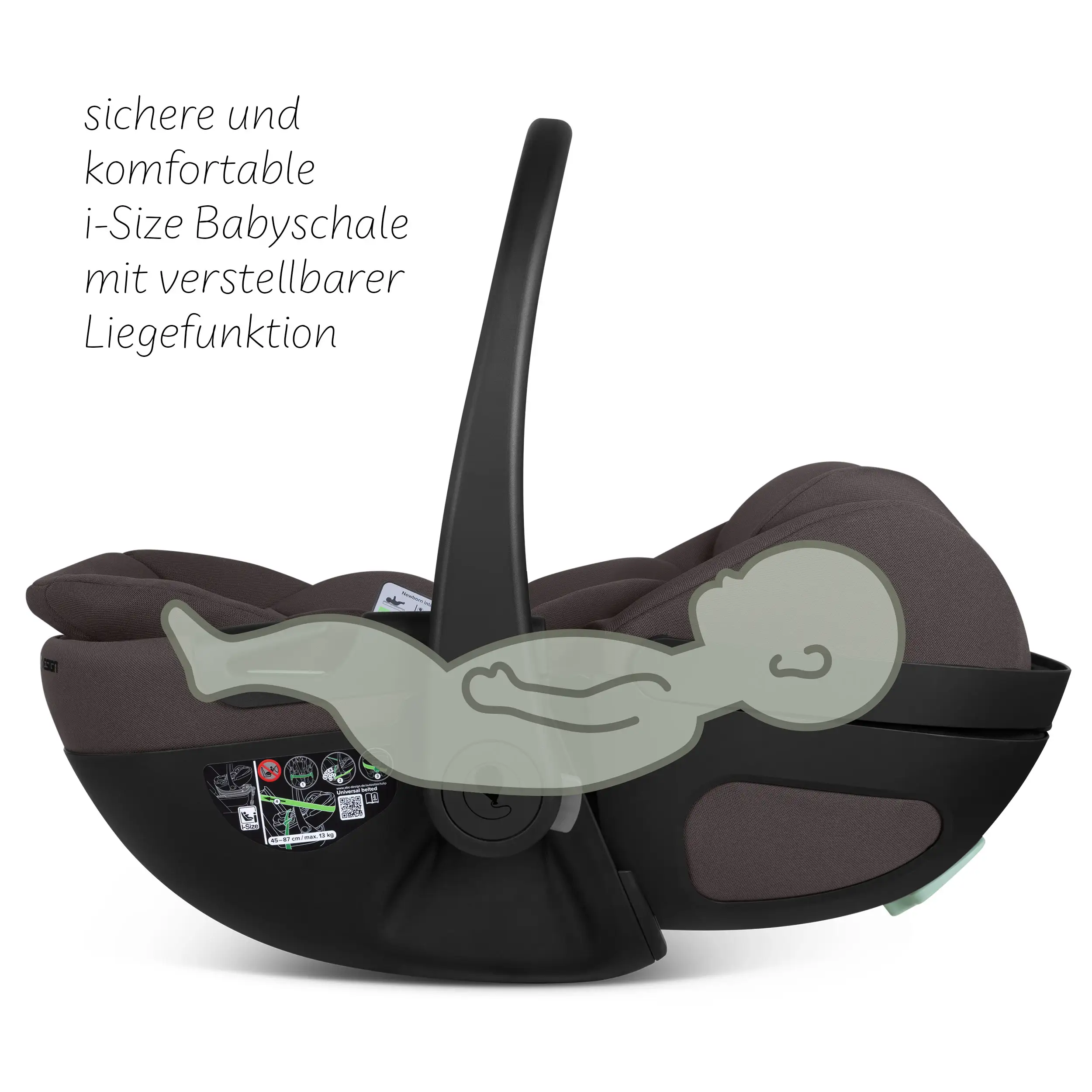 Babyschale mit Liegefunktion Calla i-Size inkl. drehbarer Isofix Base Root- Falcon