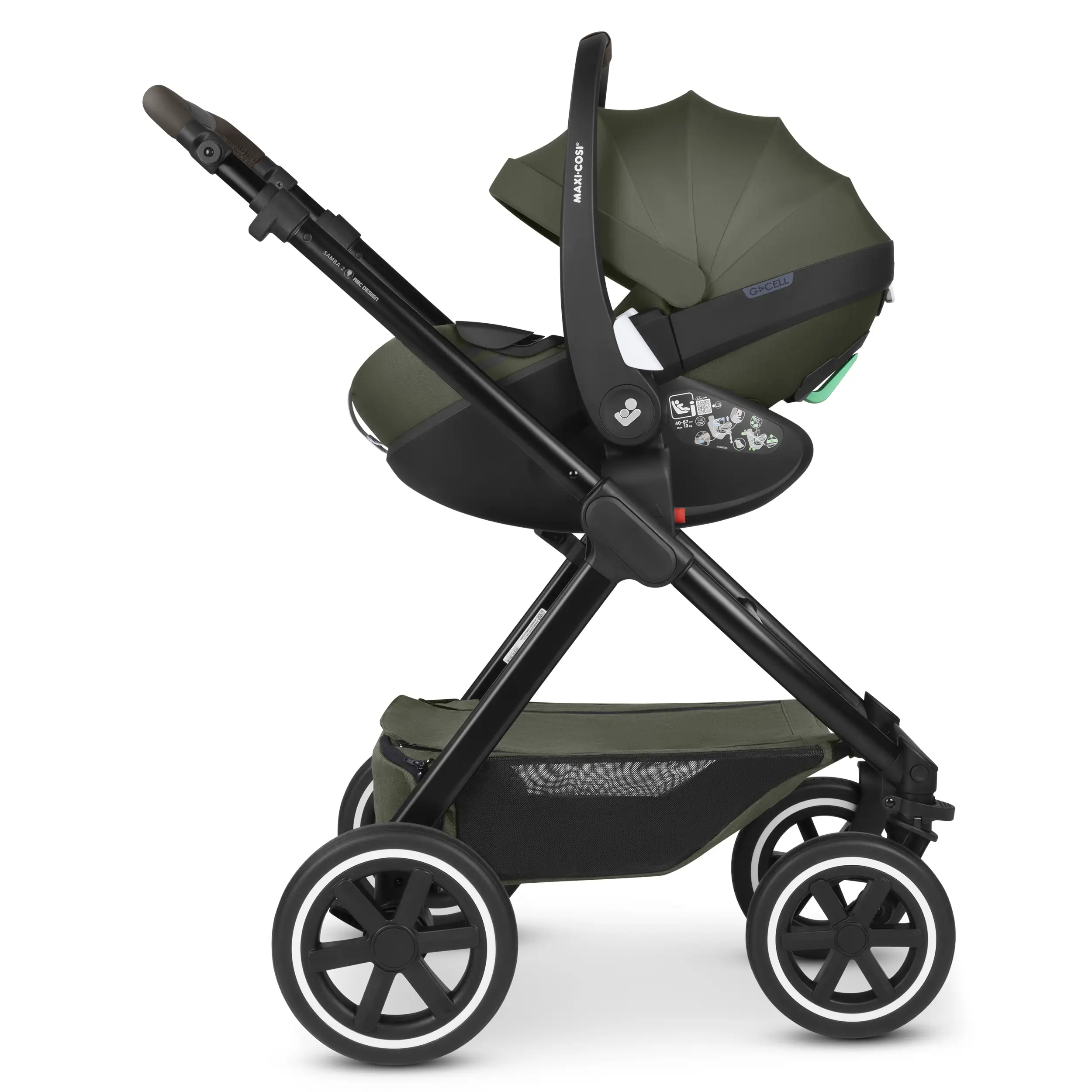 3in1 Kinderwagen-Set Samba 2 inkl. Babyschale Maxi Cosi Pebble 360 Pro 2 - Avocado