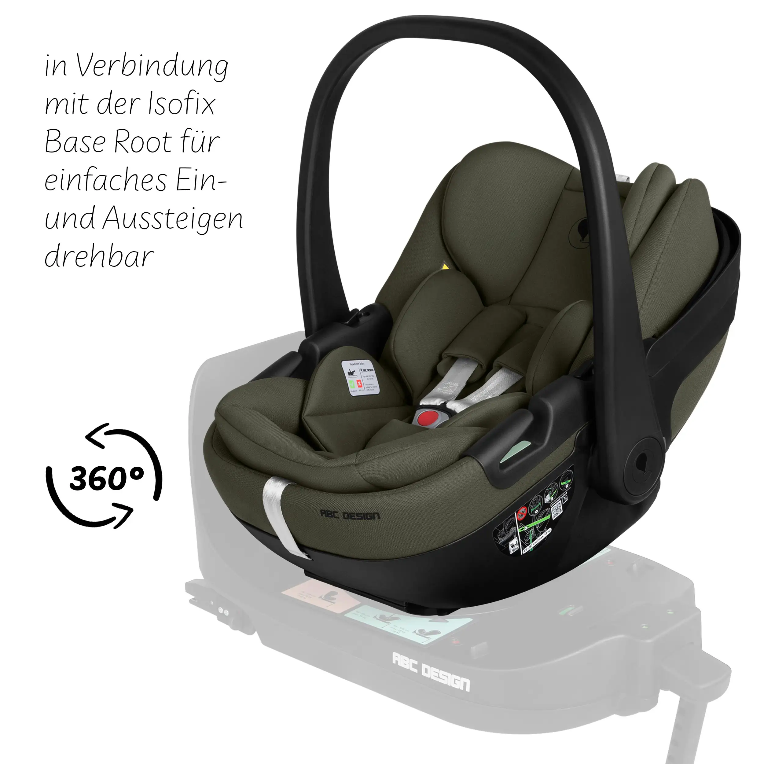 Ovetto Calla i-Size con funzione reclinabile - Olive