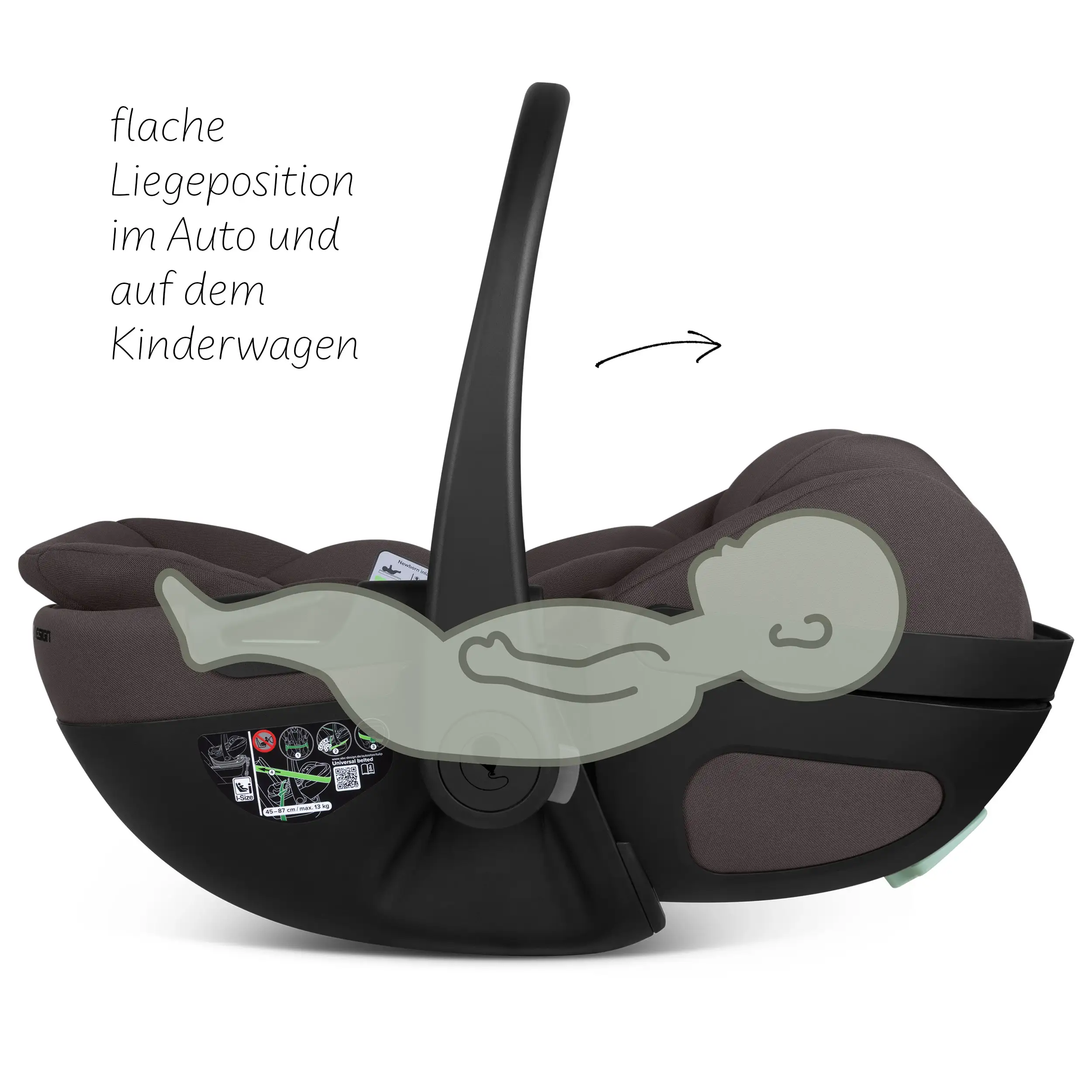 Babyschale mit Liegefunktion Calla i-Size - Falcon