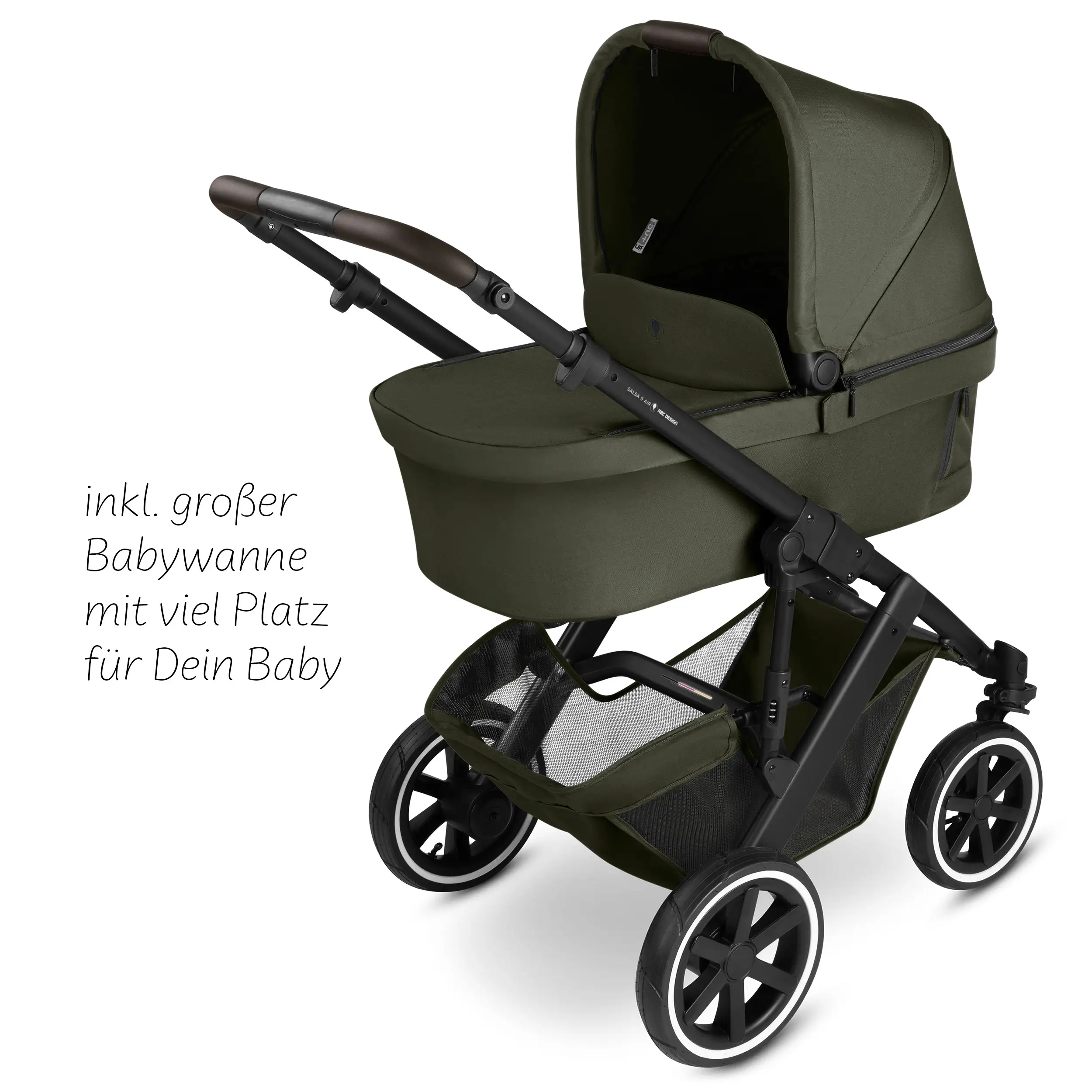 Kombi-Kinderwagen Salsa 5 Air  inkl. Wickeltasche Urban, Moskitonetz, Regenschutz - Avocado