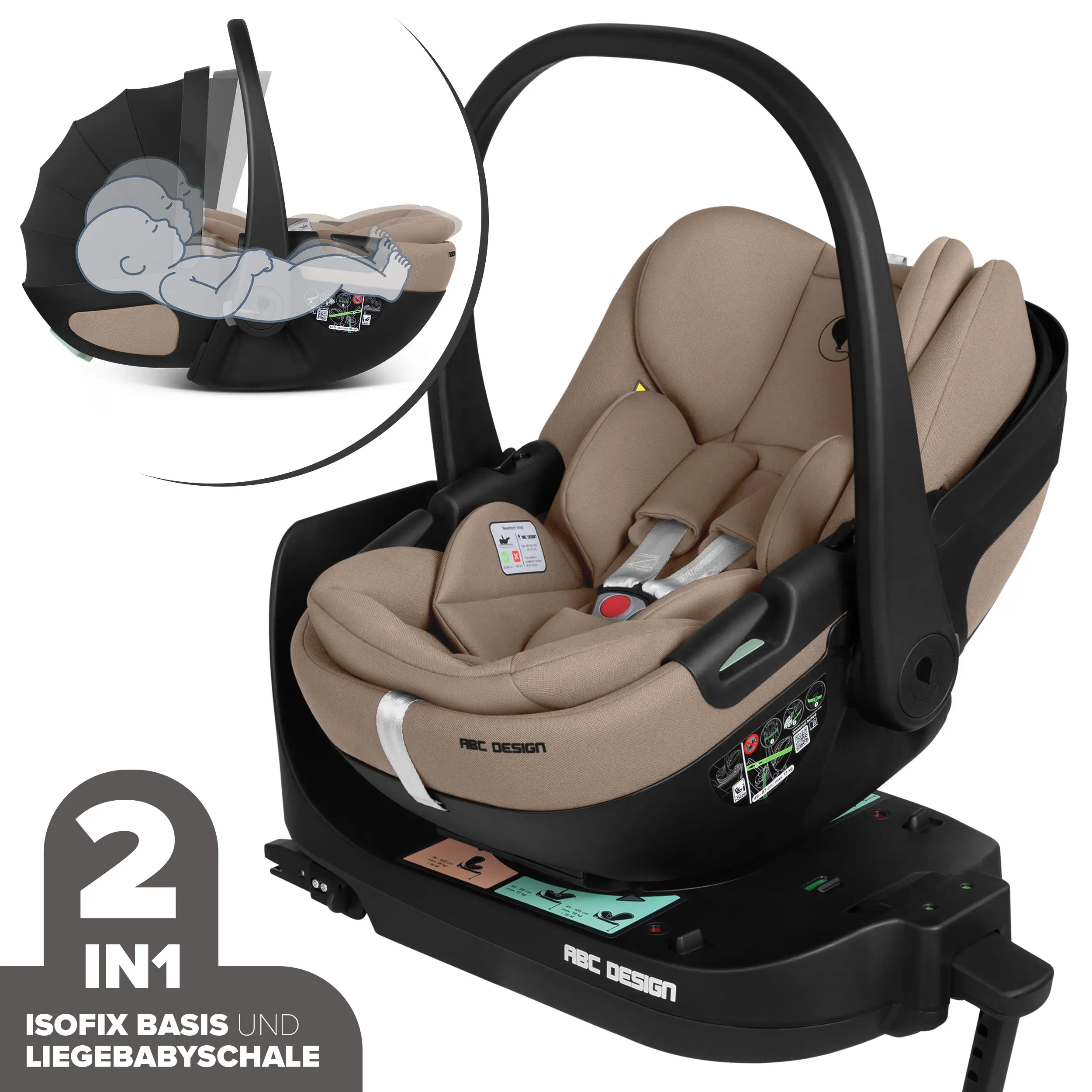 Ovetto Calla i-Size reclinabile incl. base ISOFIX girevole Root