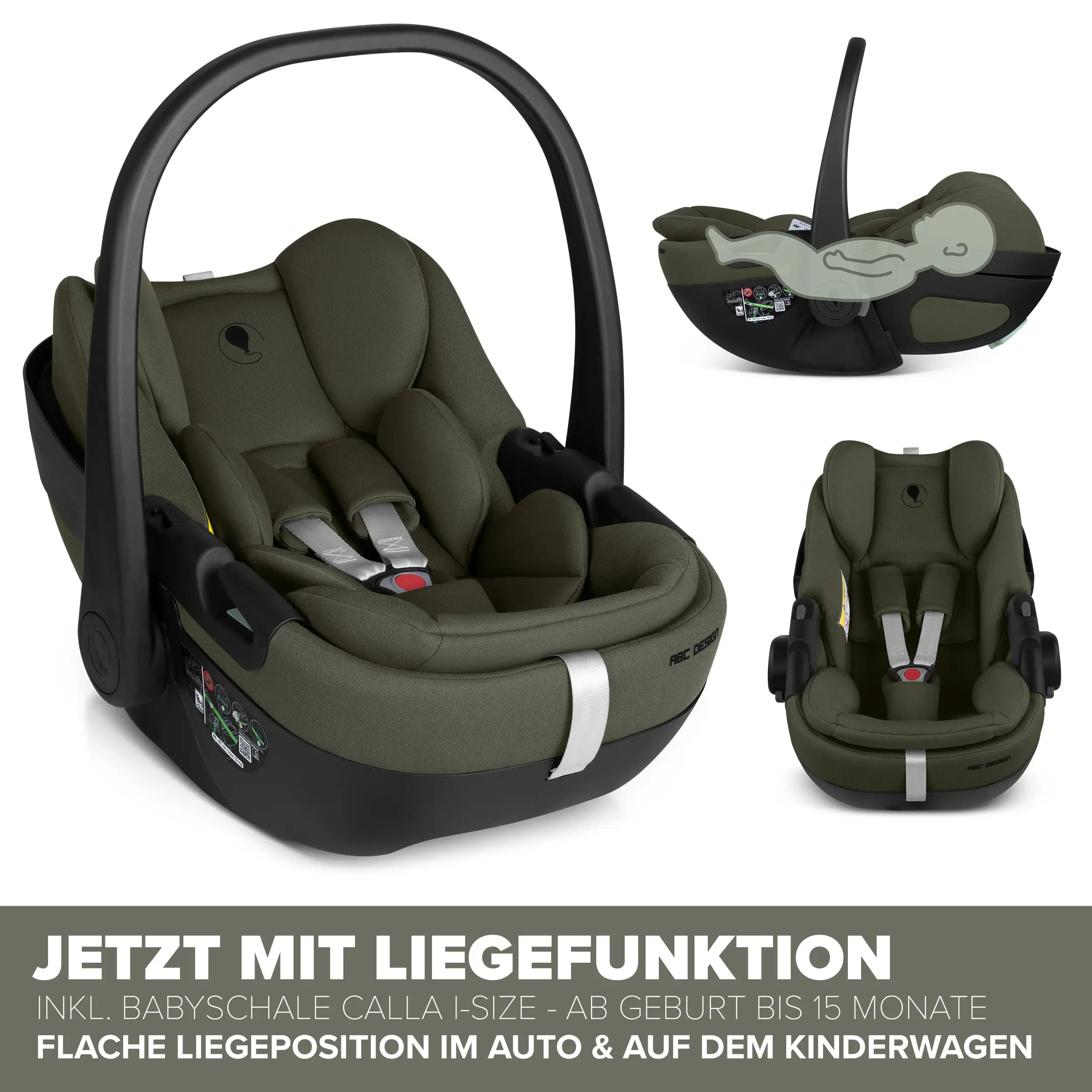 Ensemble poussette 3en1 Salsa Core avec coque auto inclinable Calla - Olive