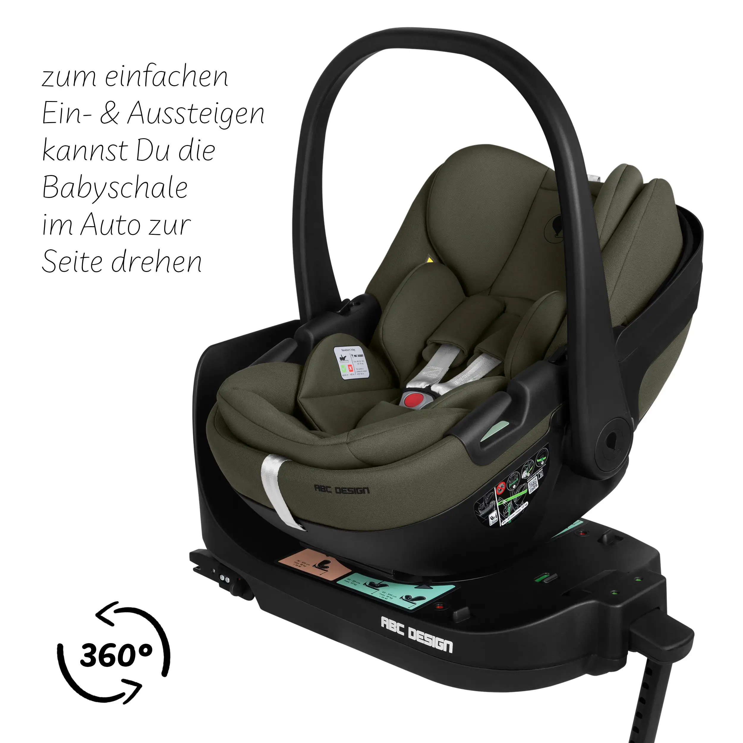 4in1 Kinderwagen-Set Salsa Core inkl. Babyschale Calla mit Liegefunktion & Isofix Base Root - Olive