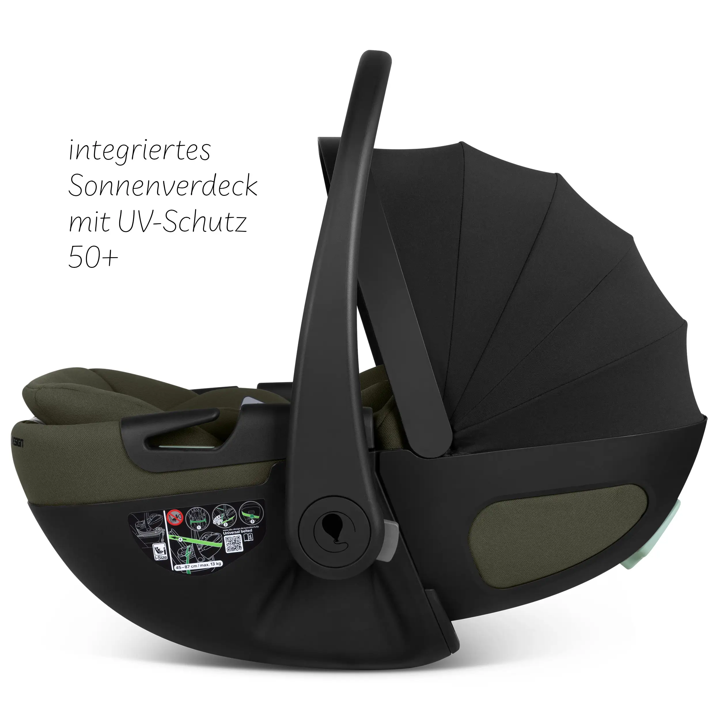 Babyschale mit Liegefunktion Calla i-Size inkl. drehbarer Isofix Base Root- Olive