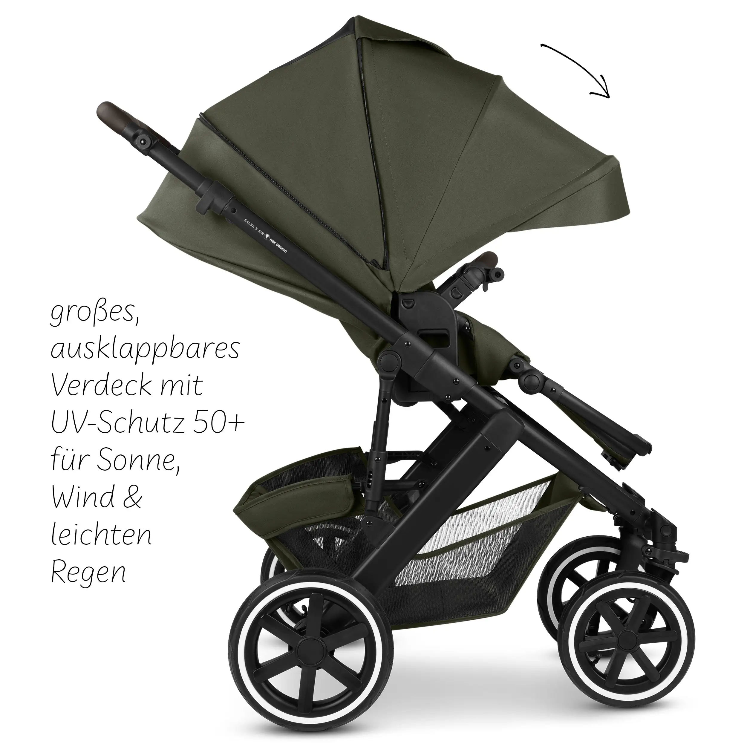 Kombi-Kinderwagen Salsa 5 Air  inkl. Wickeltasche Urban, Moskitonetz, Regenschutz - Avocado
