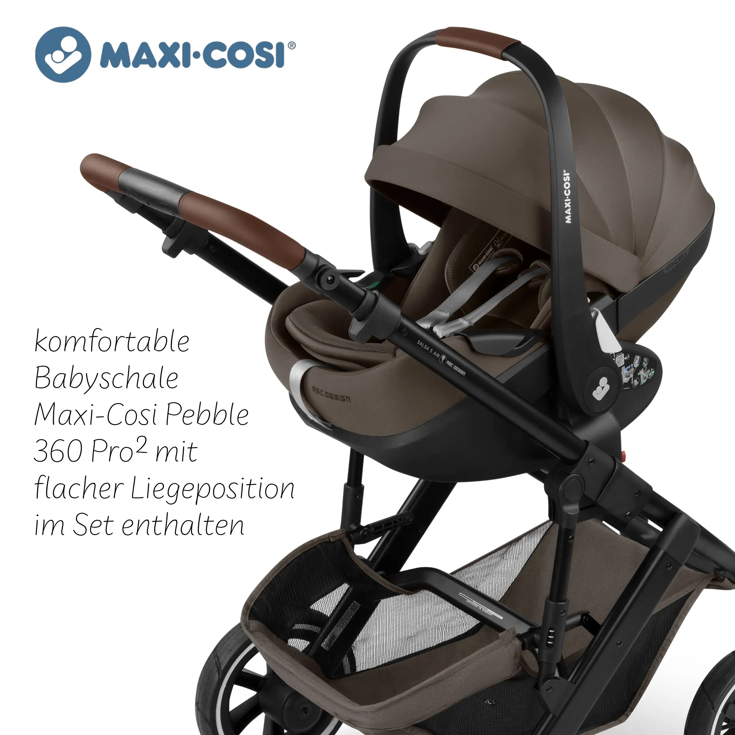 3in1 Kinderwagen-Set City Life inkl. Babyschale Maxi Cosi Pebble 360 Pro 2 - Nature