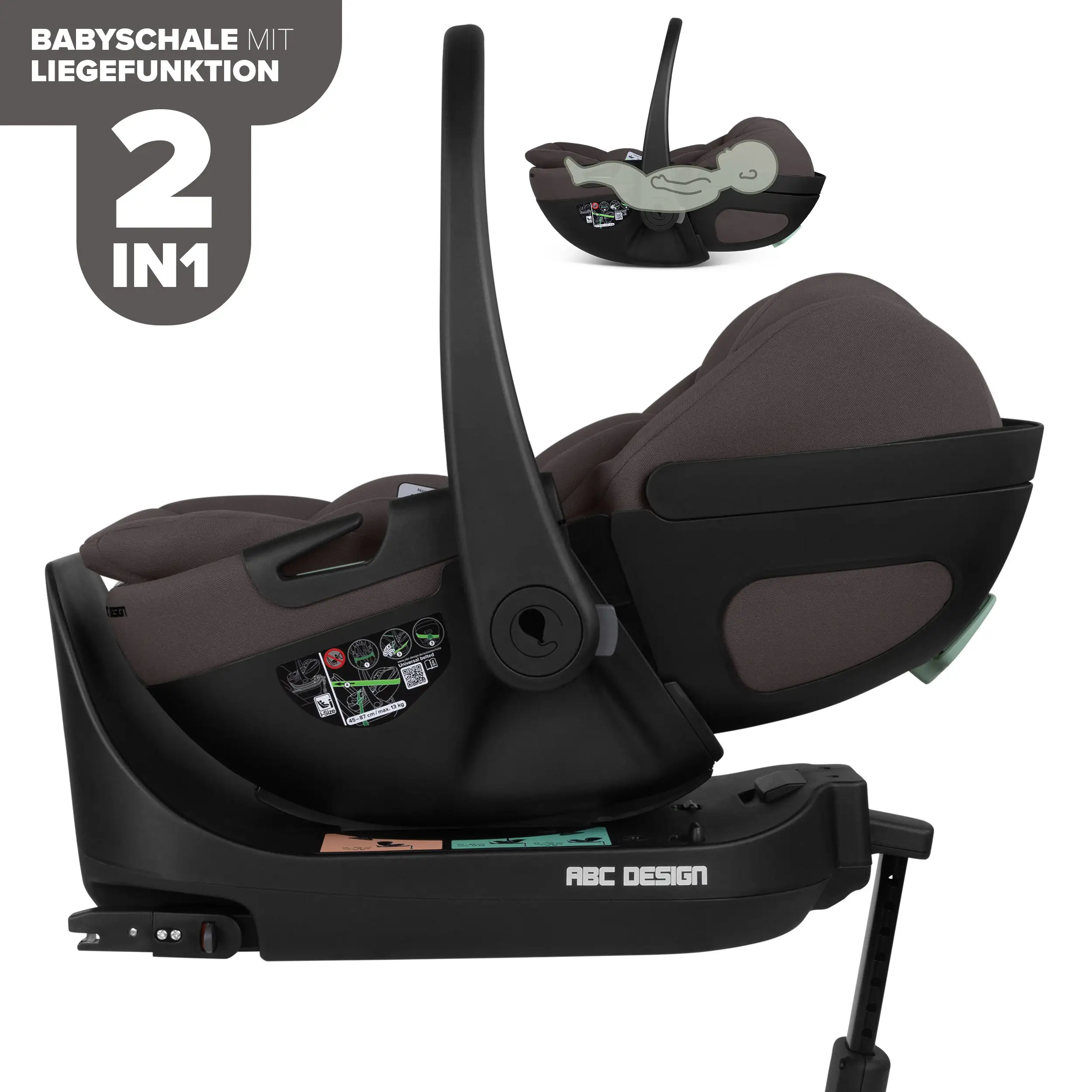 Babyschale mit Liegefunktion Calla i-Size inkl. drehbarer Isofix Base Root- Falcon