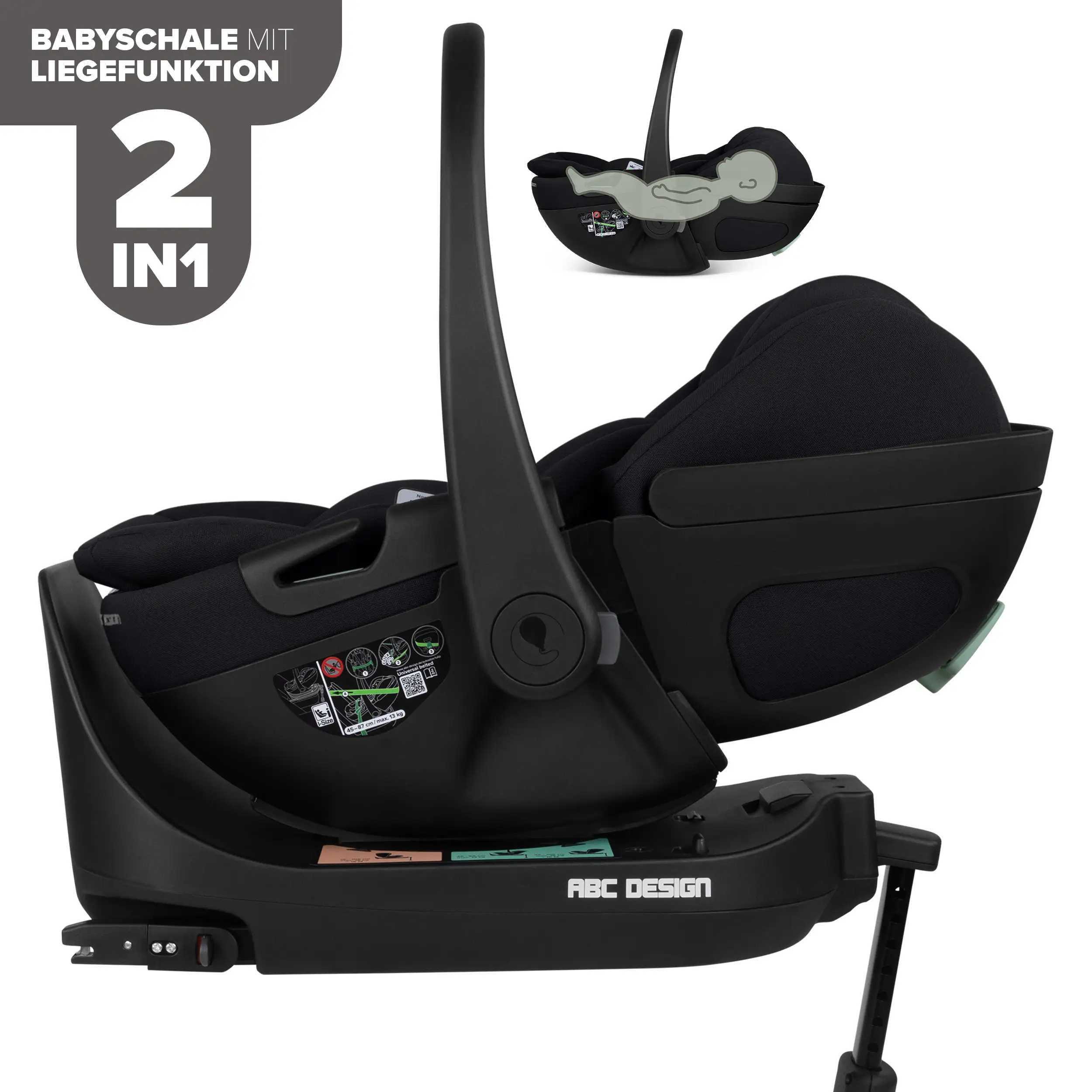 Babyschale mit Liegefunktion Calla i-Size inkl. drehbarer Isofix Base Root- Ink