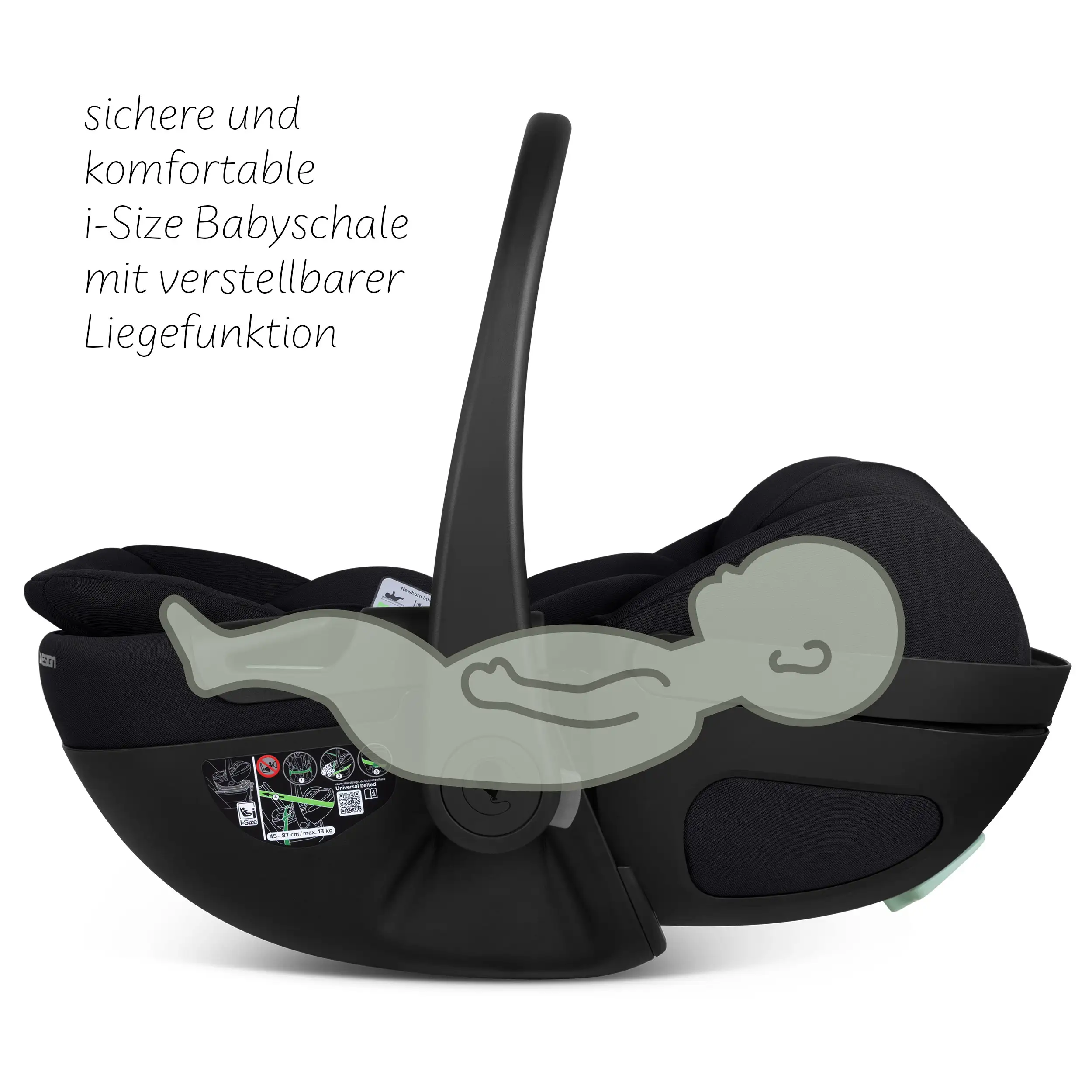 Babyschale mit Liegefunktion Calla i-Size inkl. drehbarer Isofix Base Root- Ink