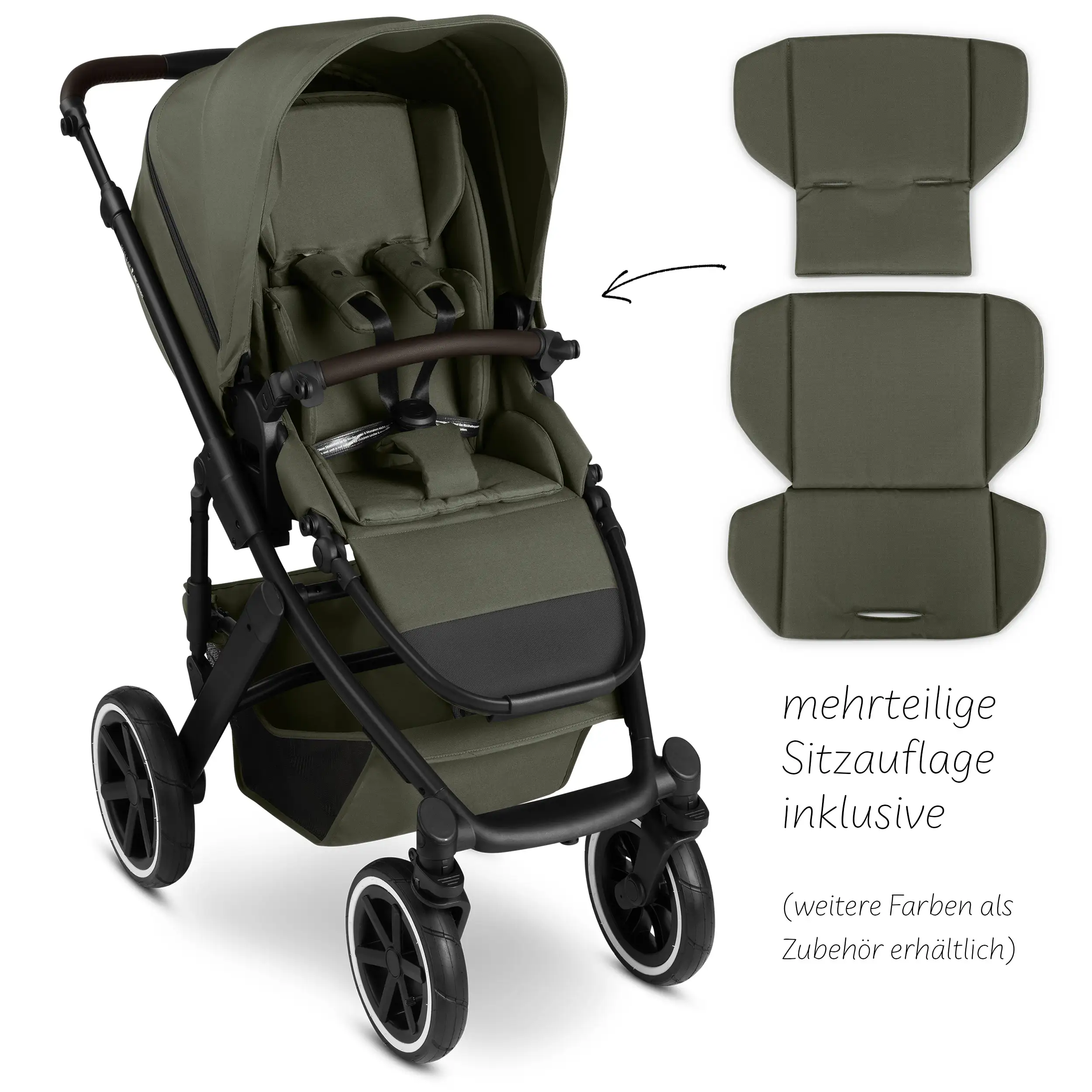 3in1-Kinderwagen-Set Salsa 5 Air inkl. Babyschale Calla mit Liegefunktion - Avocado