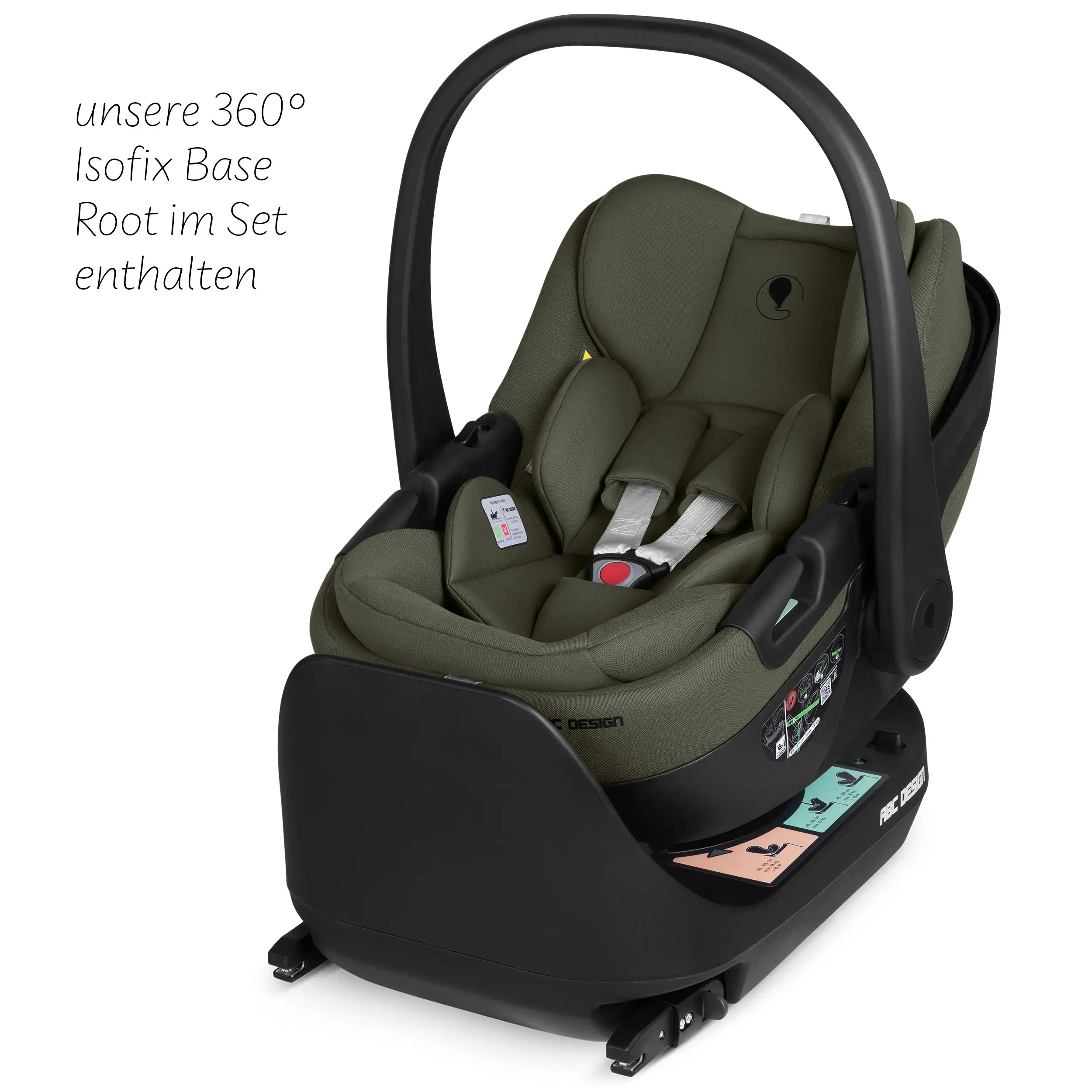 4in1 Kinderwagen-Set Salsa Core inkl. Babyschale Calla mit Liegefunktion & Isofix Base Root - Olive