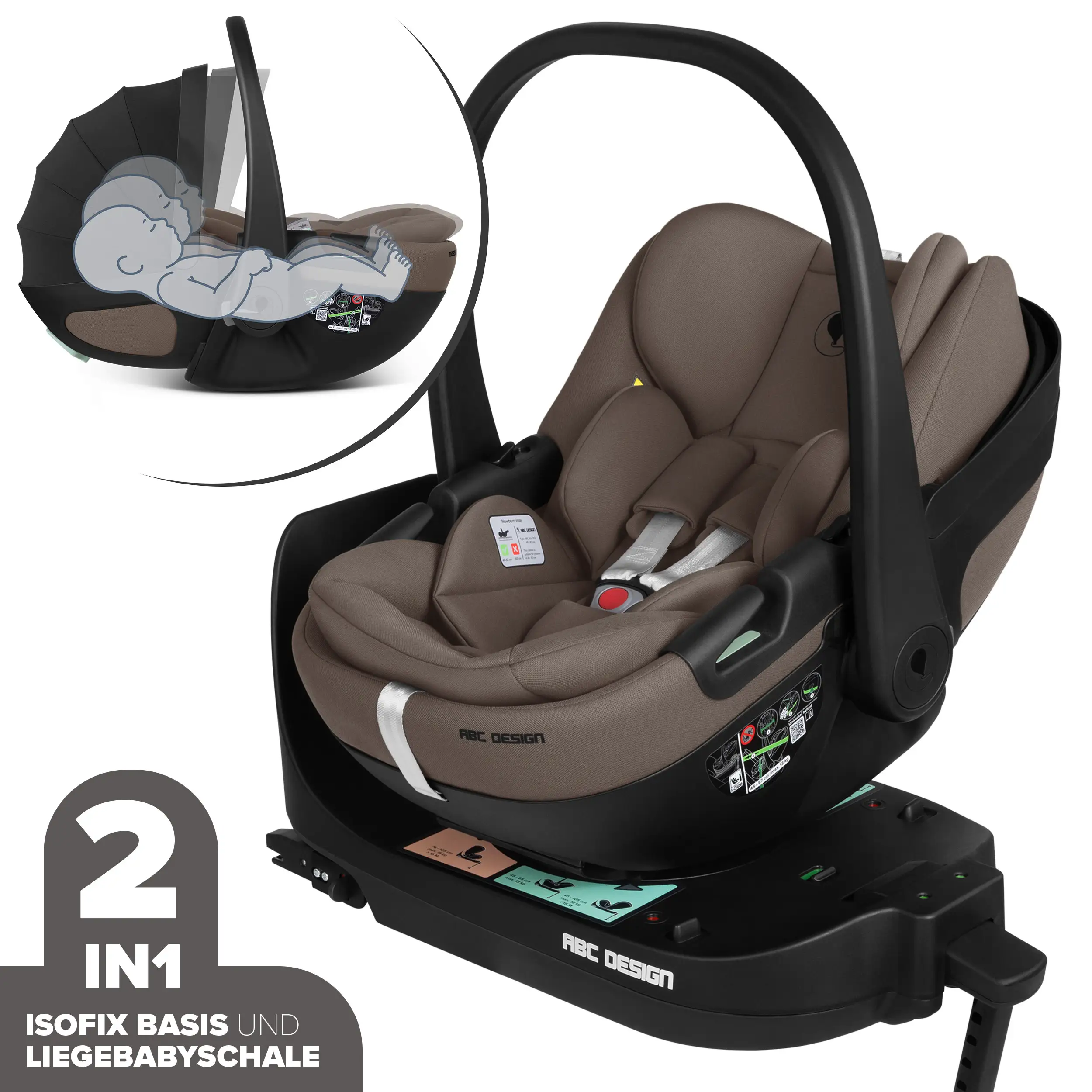 Ovetto Calla i-Size reclinabile incl. base ISOFIX girevole Root