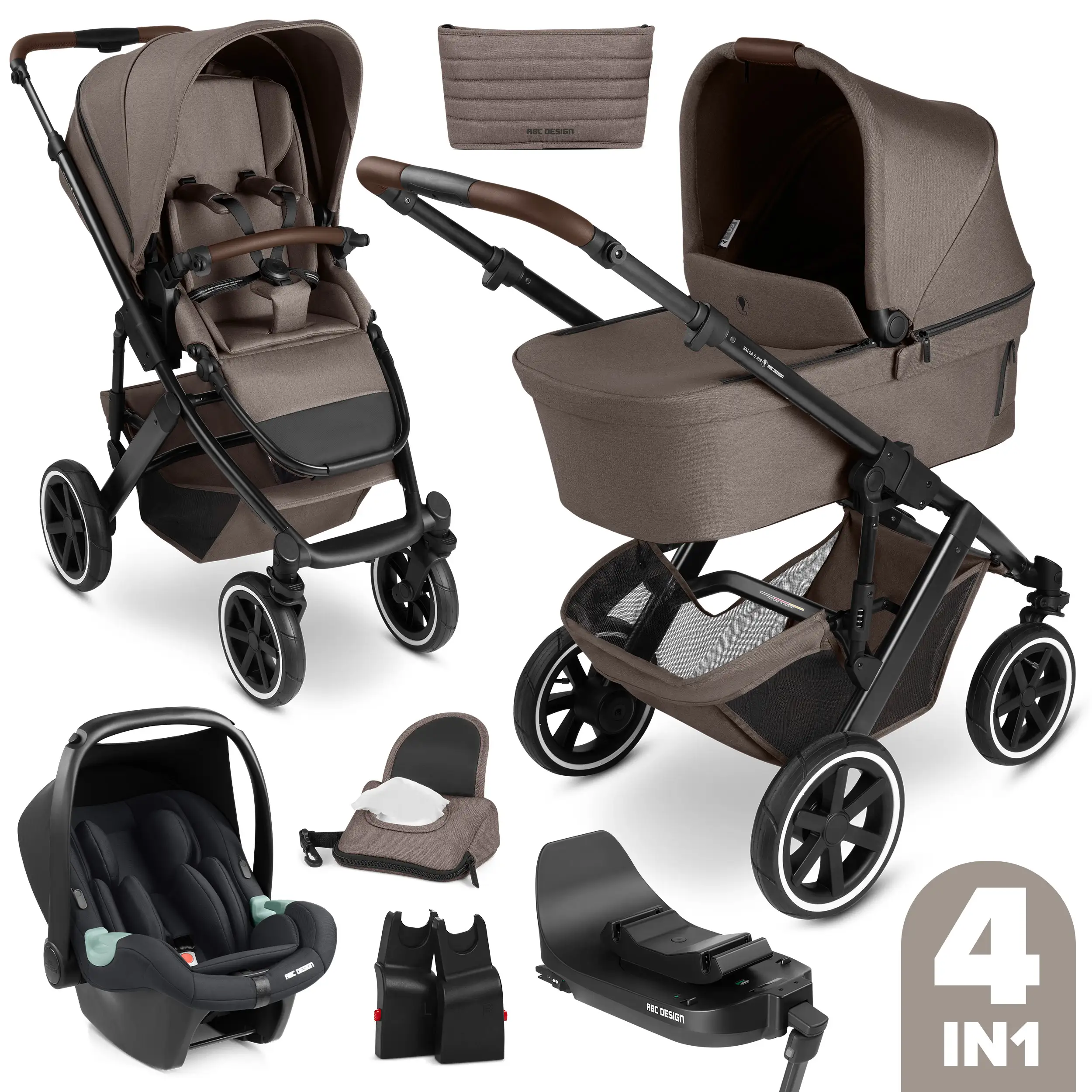 4in1 Kinderwagen-Set Salsa 5 Air inkl. Isofix Base - Nature