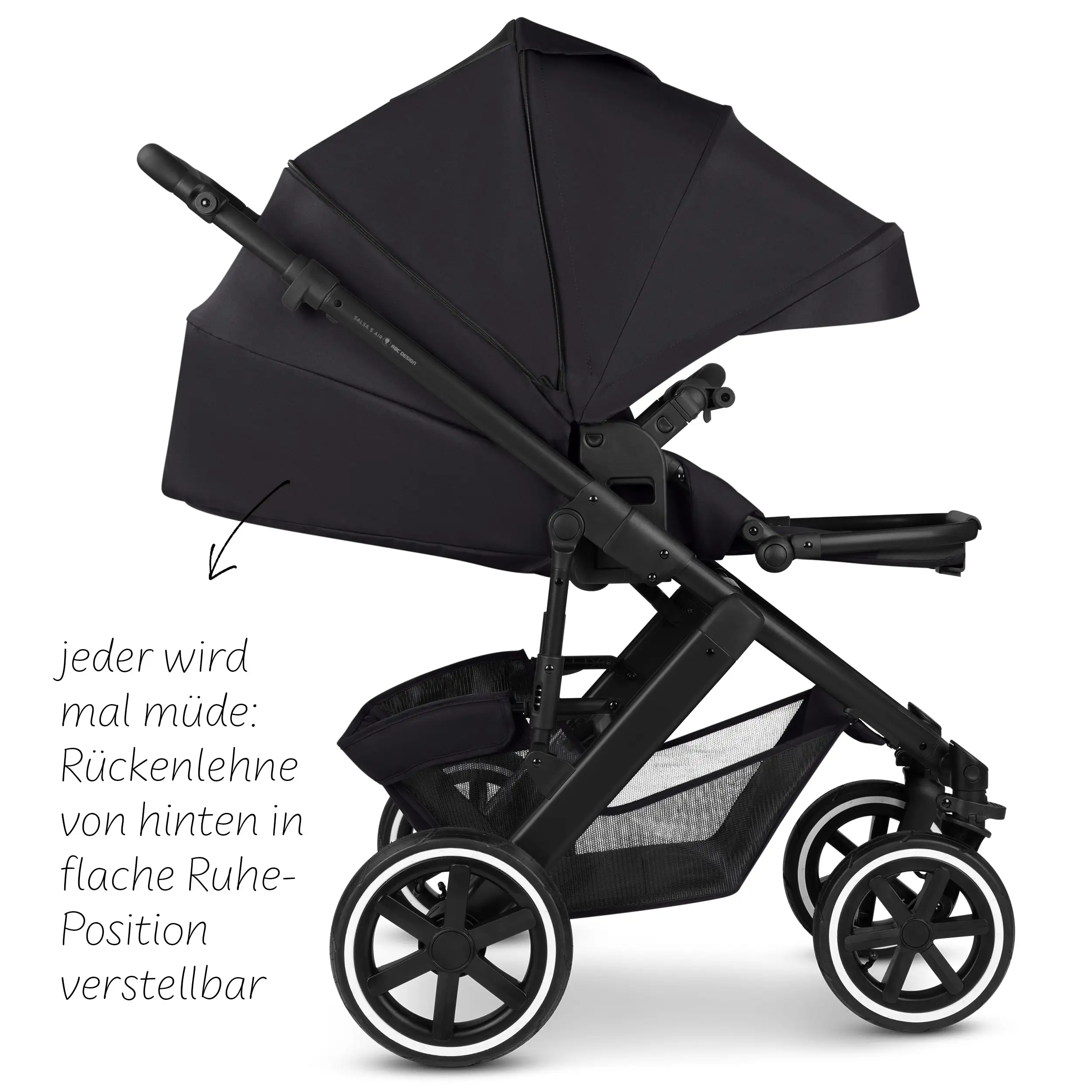 3in1-Kinderwagen-Set Salsa 5 Air inkl. Babyschale Calla mit Liegefunktion - Coal