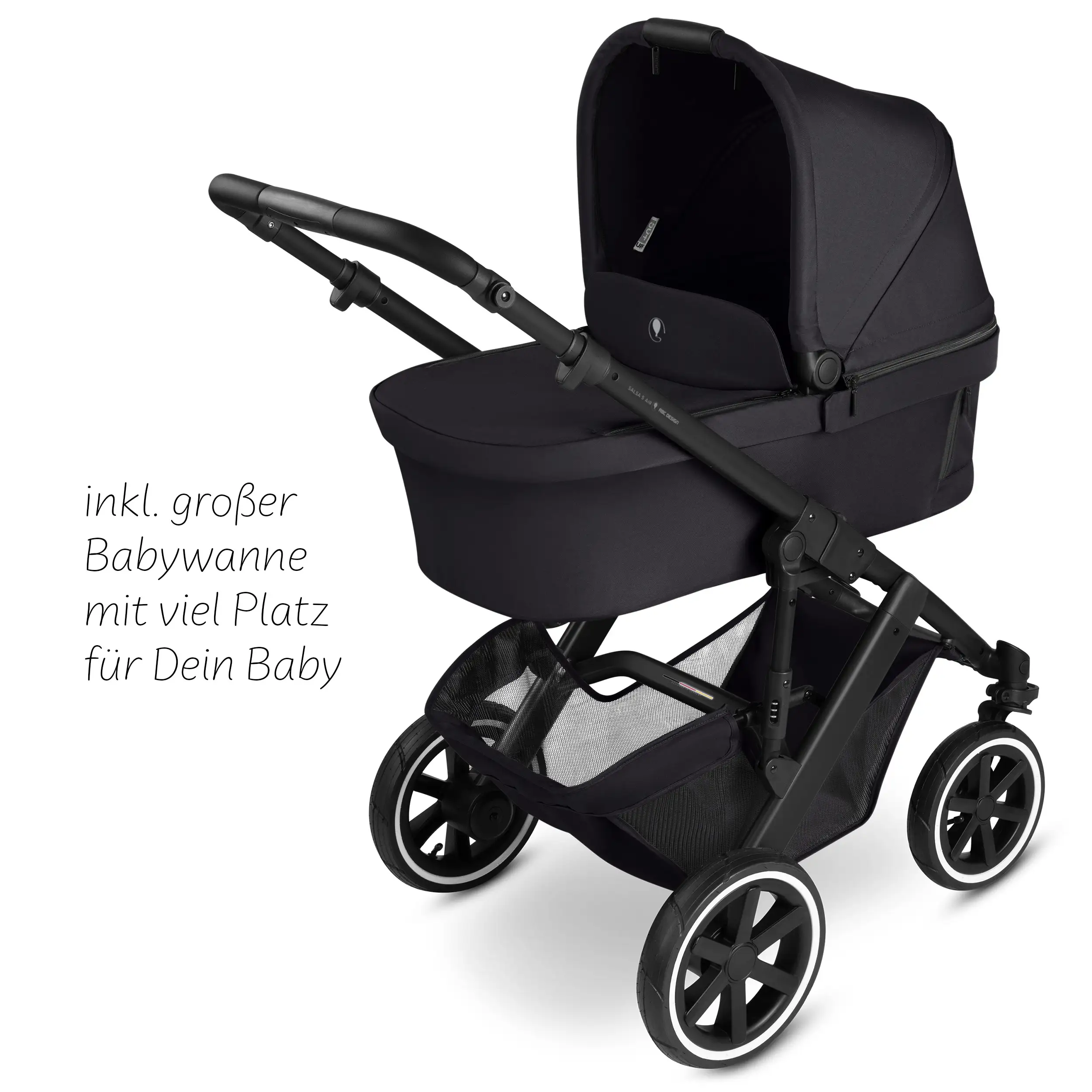 3in1-Kinderwagen-Set Salsa 5 Air inkl. Babyschale Calla mit Liegefunktion - Coal