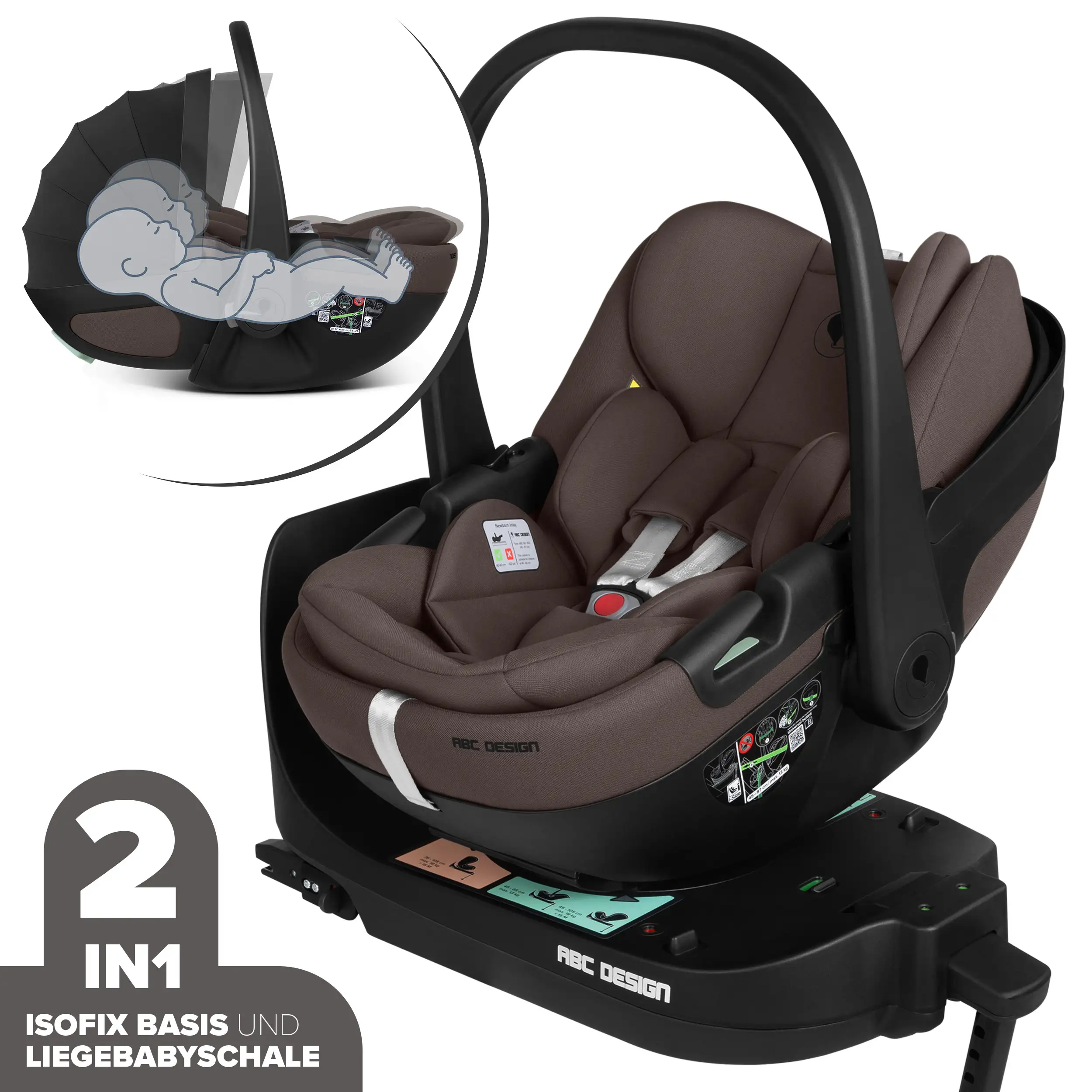 Ovetto Calla i-Size reclinabile incl. base ISOFIX girevole Root