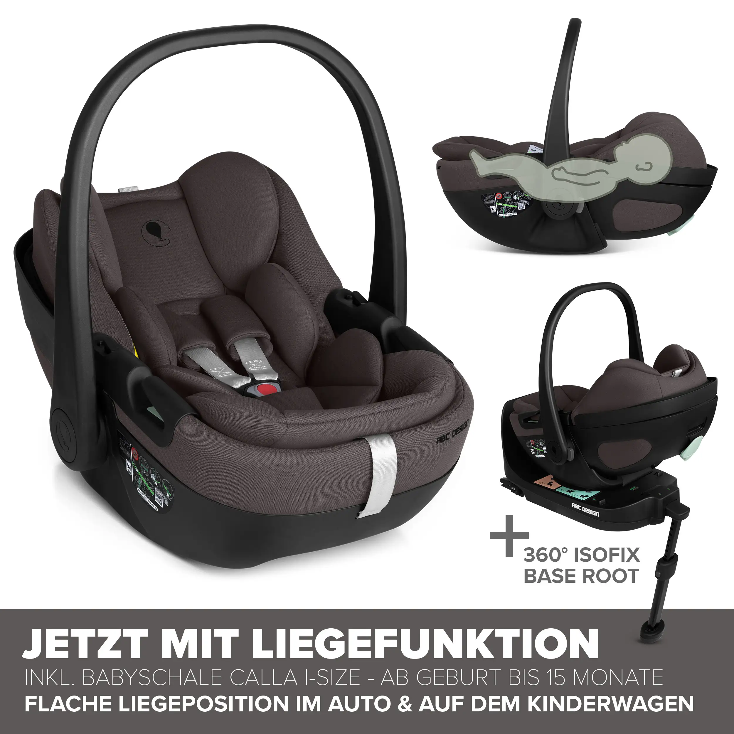 Ensemble poussette 4en1 Salsa Core avec coque auto inclinable Calla et base ISOFIX Root - Falcon