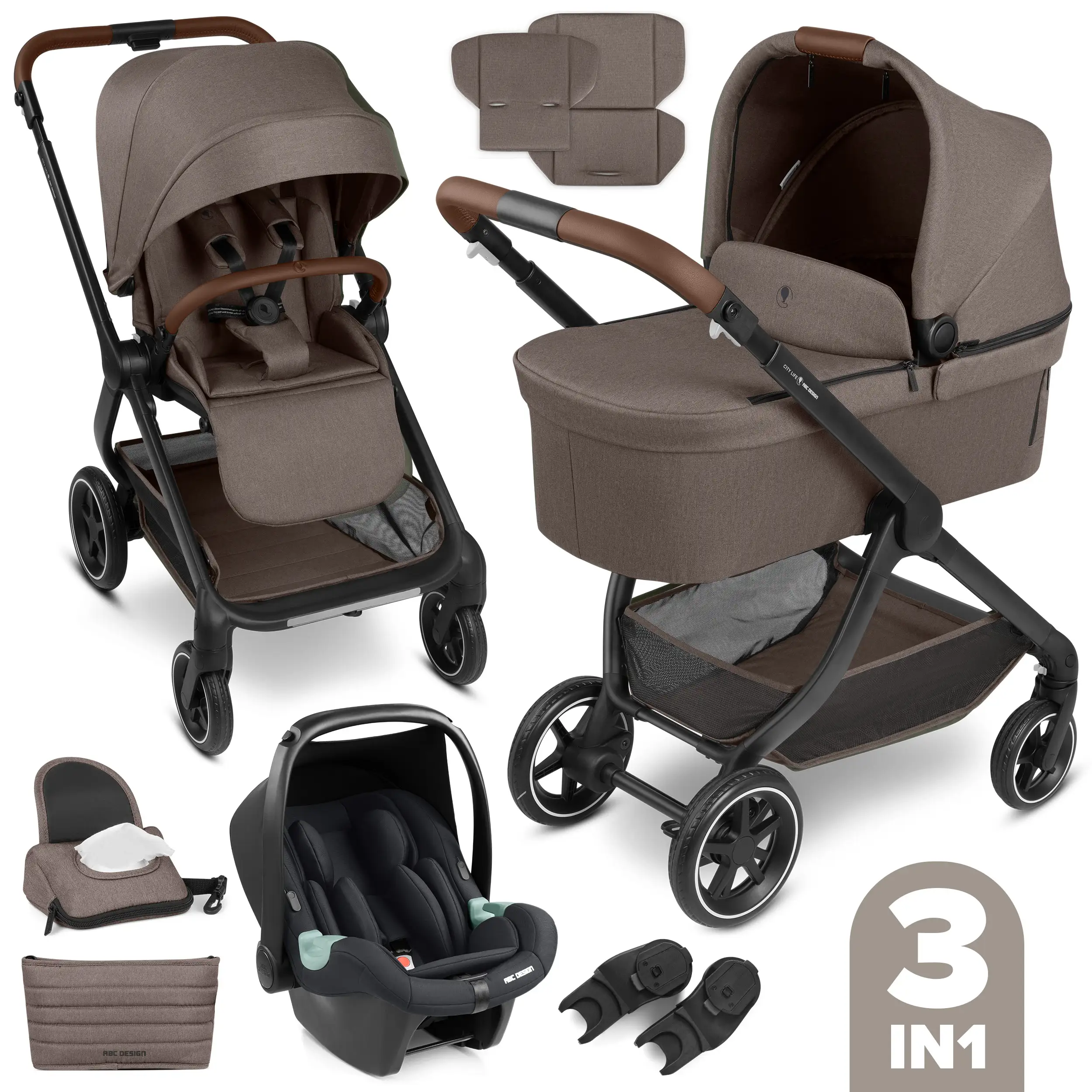 3in1-Kinderwagen-Set City Life - Nature