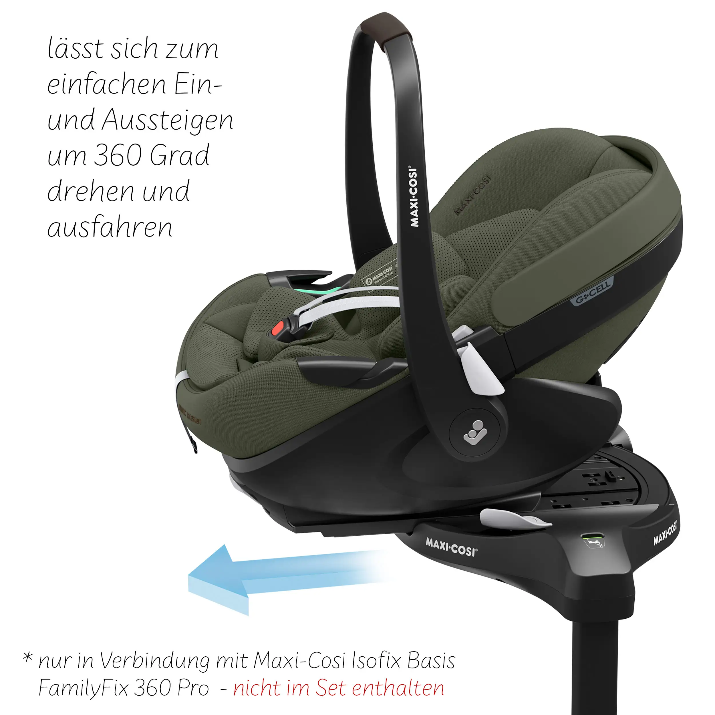 3in1 Kinderwagen-Set City Life inkl. Babyschale Maxi Cosi Pebble 360 Pro 2 - Avocado