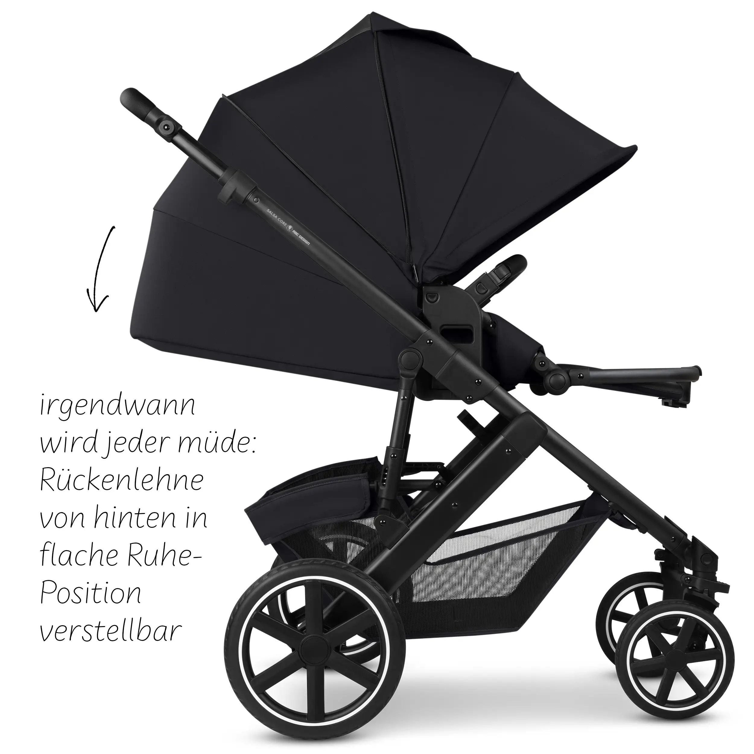 Ensemble poussette 3en1 Salsa Core avec coque auto inclinable Calla - Ink