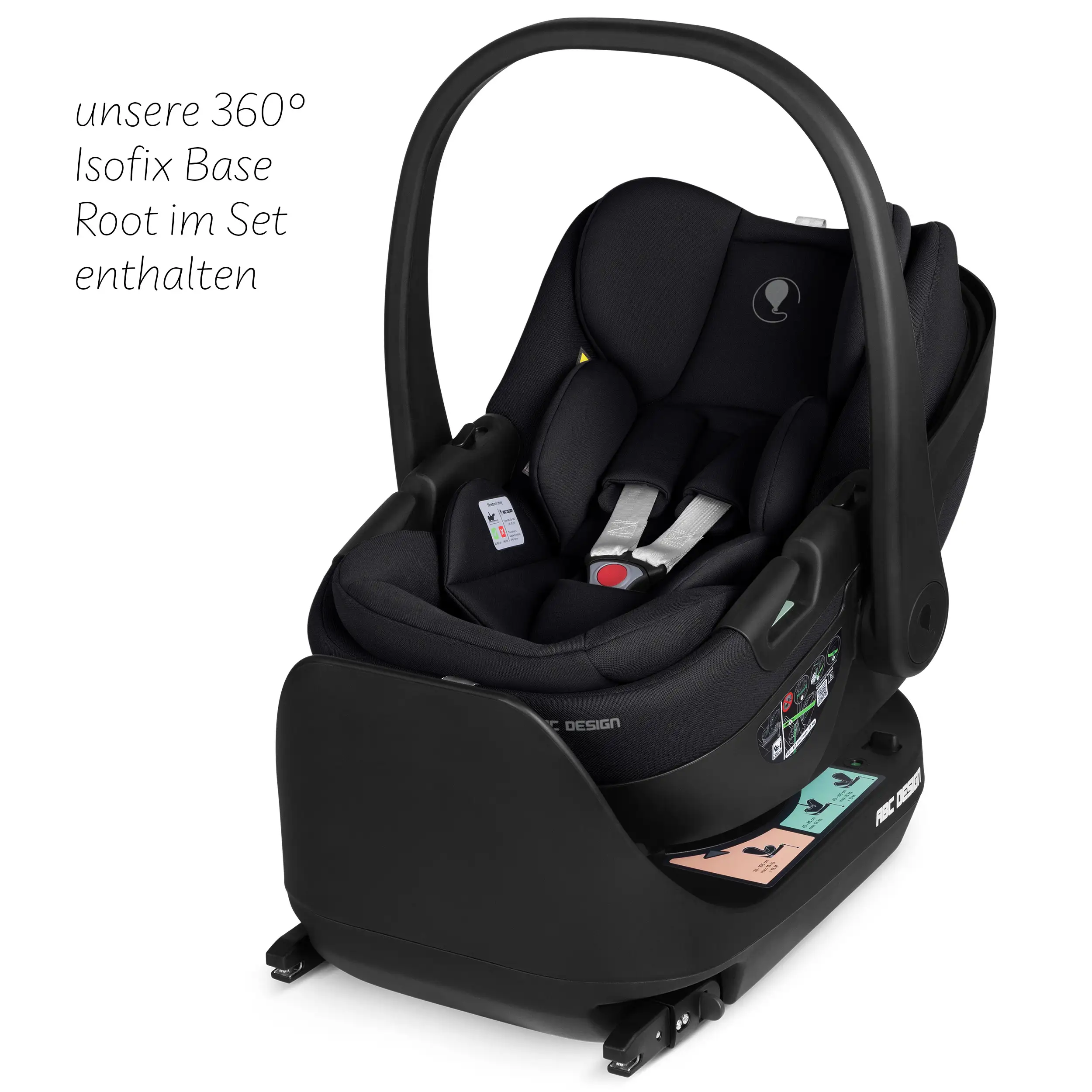 Ensemble poussette 4en1 Salsa Core avec coque auto inclinable Calla et base ISOFIX Root - Ink