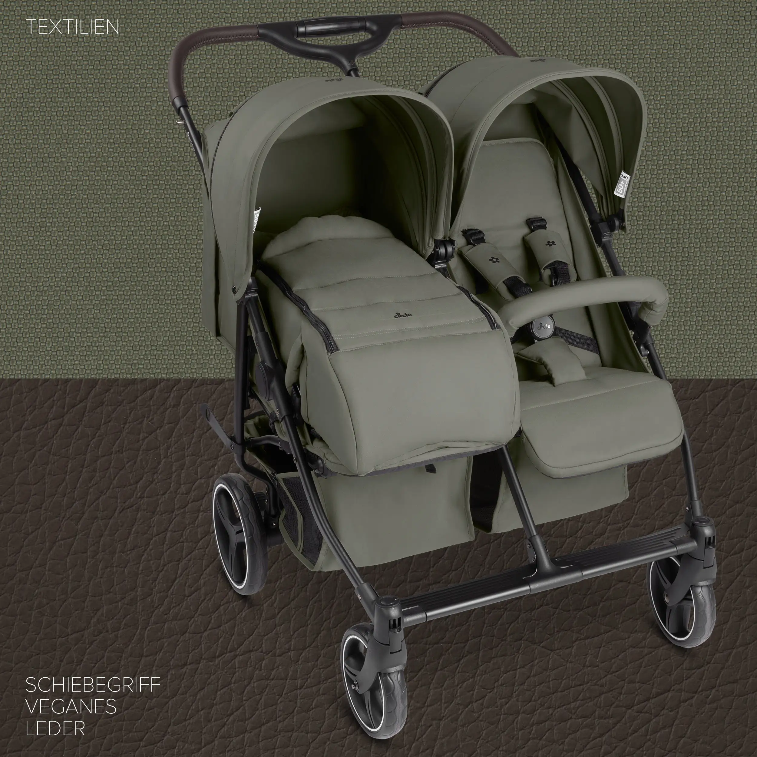 Geschwisterkinderwagen D Two - Wheat