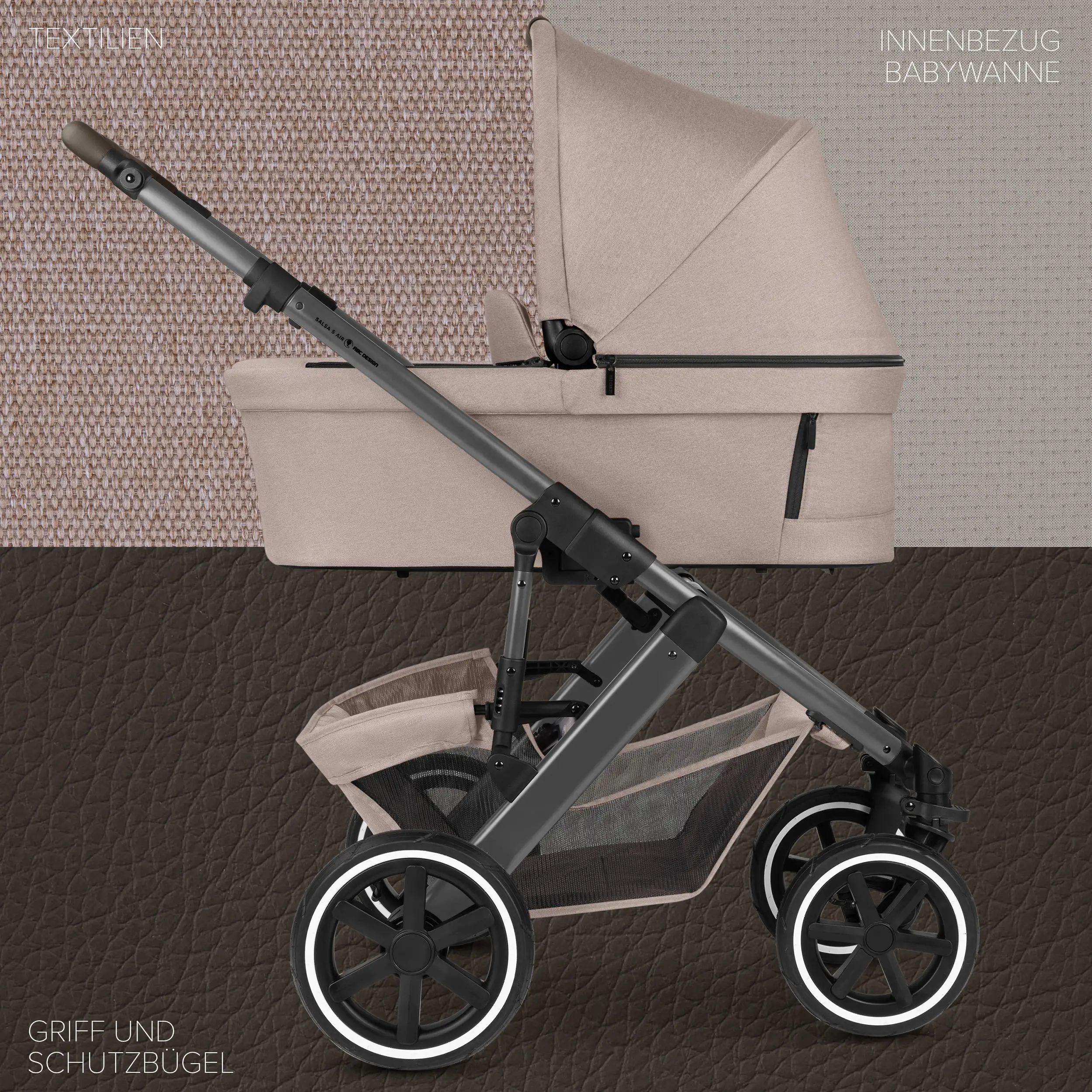 4in1 Kinderwagen-Set Salsa 5 Air inkl. Isofix Base - Camel