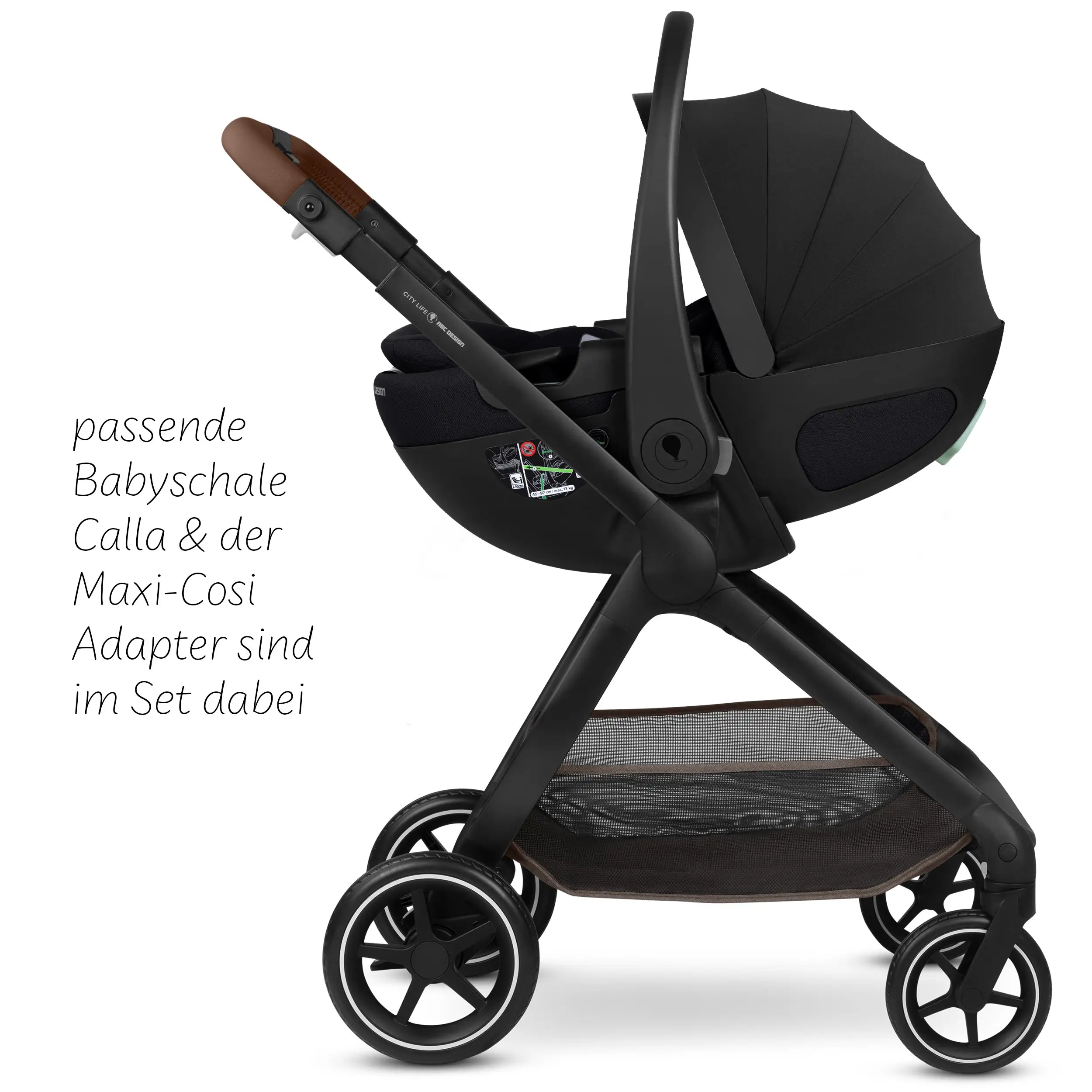 Travel System City Life inkl. Babyschale Calla mit Liegefunktion- Nature