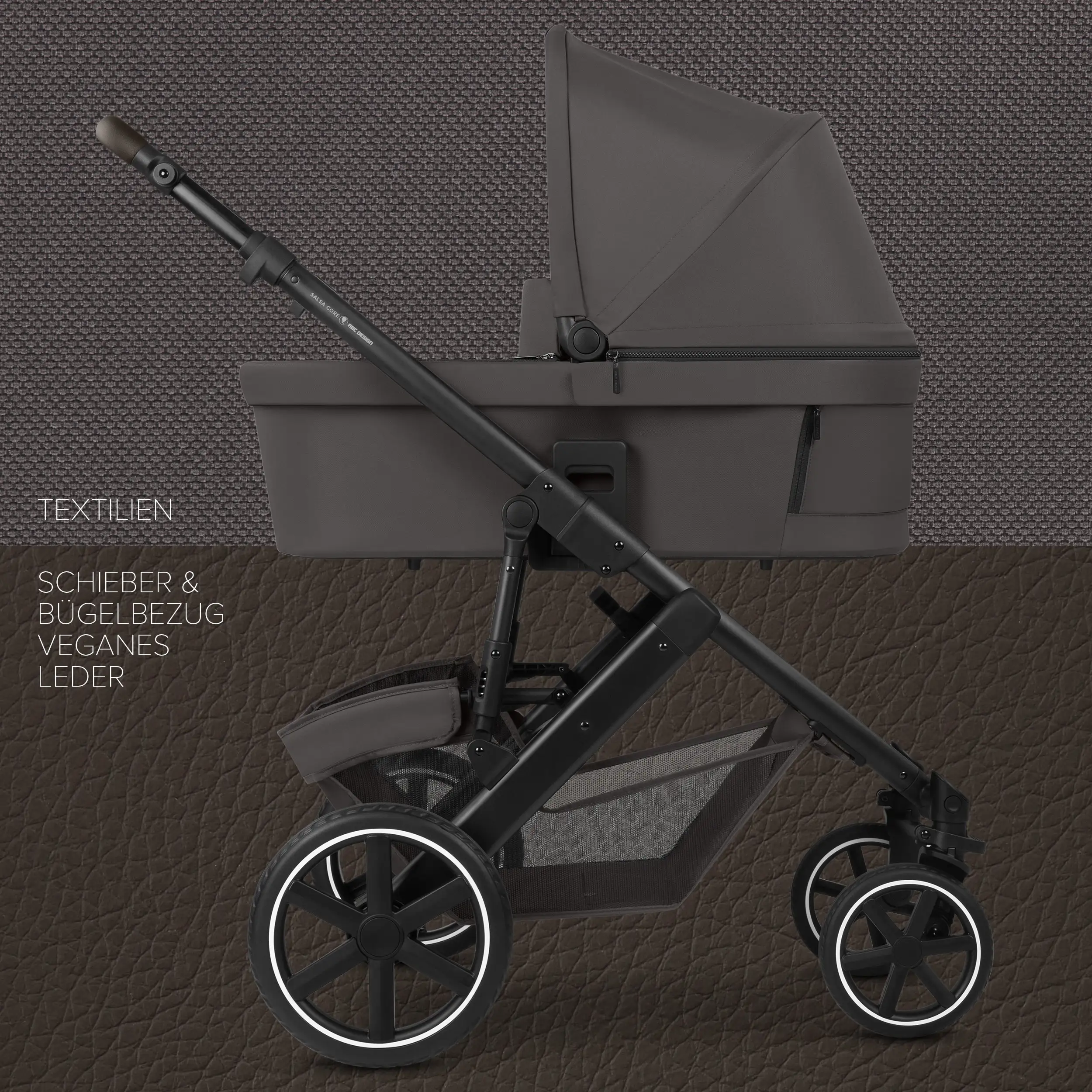 Ensemble poussette 4en1 Salsa Core avec coque auto inclinable Calla et base ISOFIX Root - Falcon